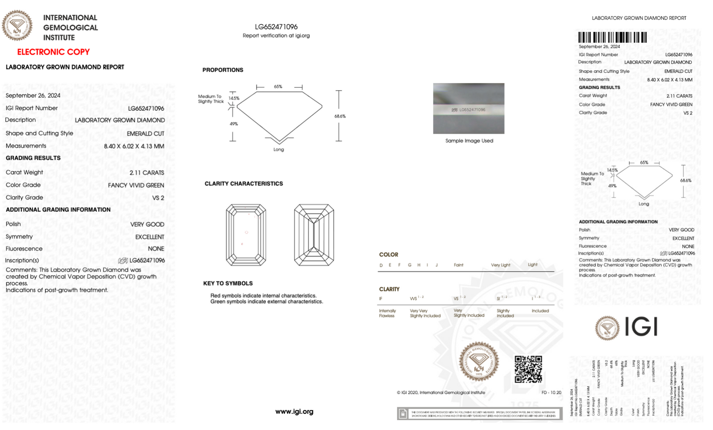 2.11 Carat Emerald-Cut Lab-Grown Green Diamond – IGI Certified Ethical Gemstone for Custom Jewelry