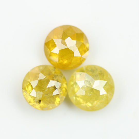 1.36 CT Natural Loose Yellow Color Rose Cut Round Diamond For Making Ring - JayKrishna Diamond