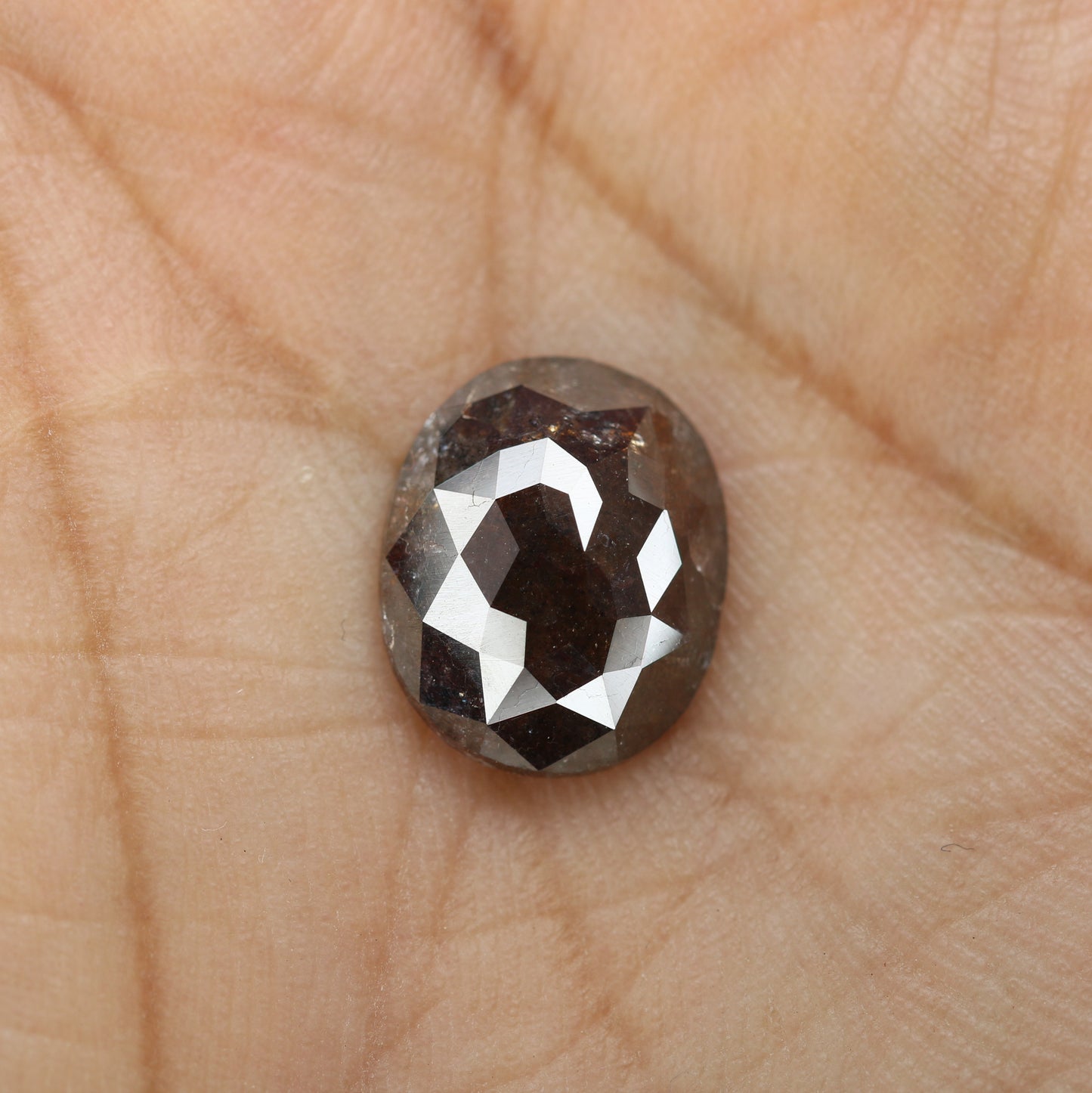 3.92 CT Natural Grey Galaxy Oval Shape Salt And Pepper Diamond For Her - JayKrishna Diamond