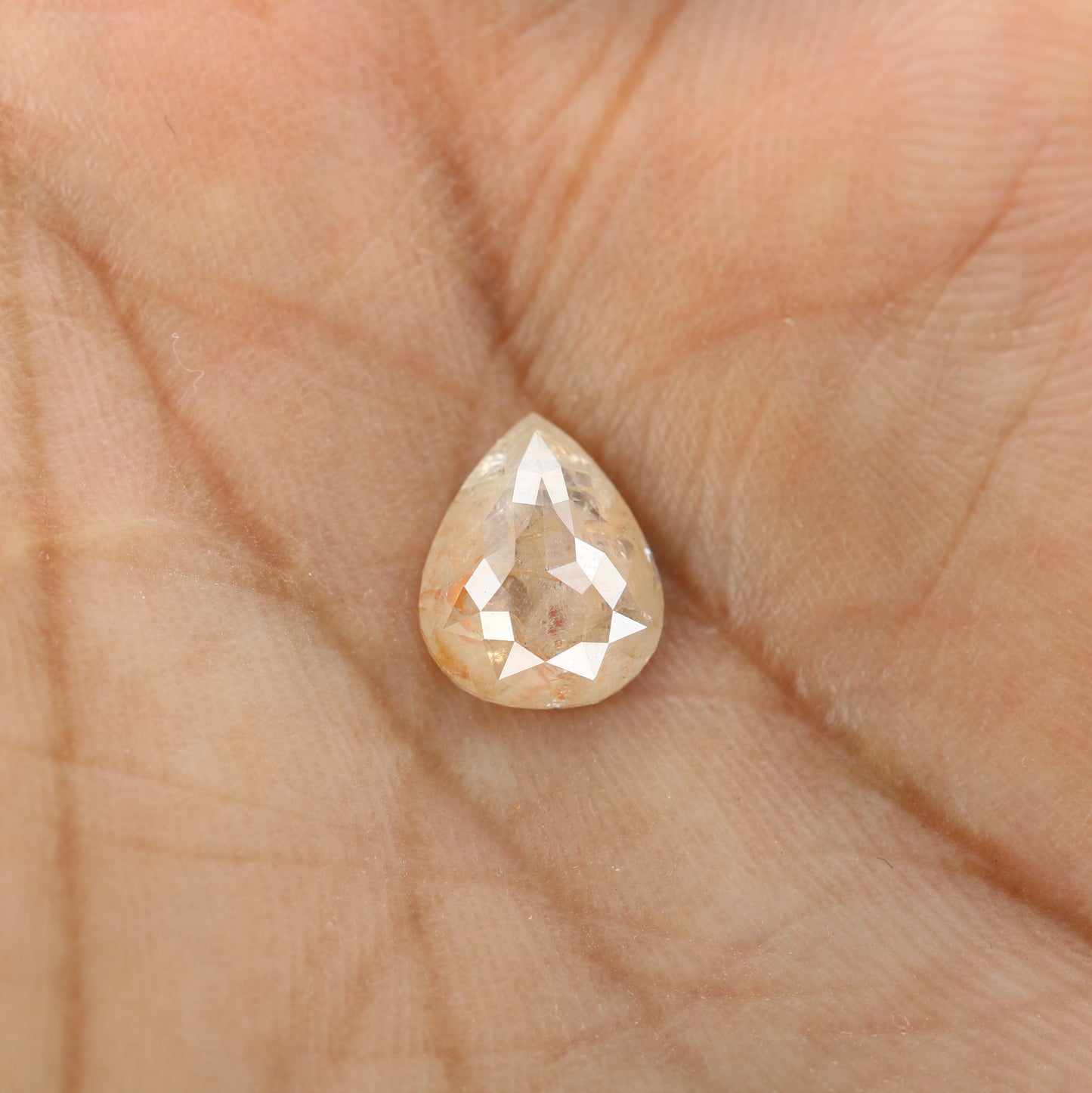 2.05 CT Natural Peach Color Galaxy Pear Shape Salt And Pepper Diamond For Her - JayKrishna Diamond