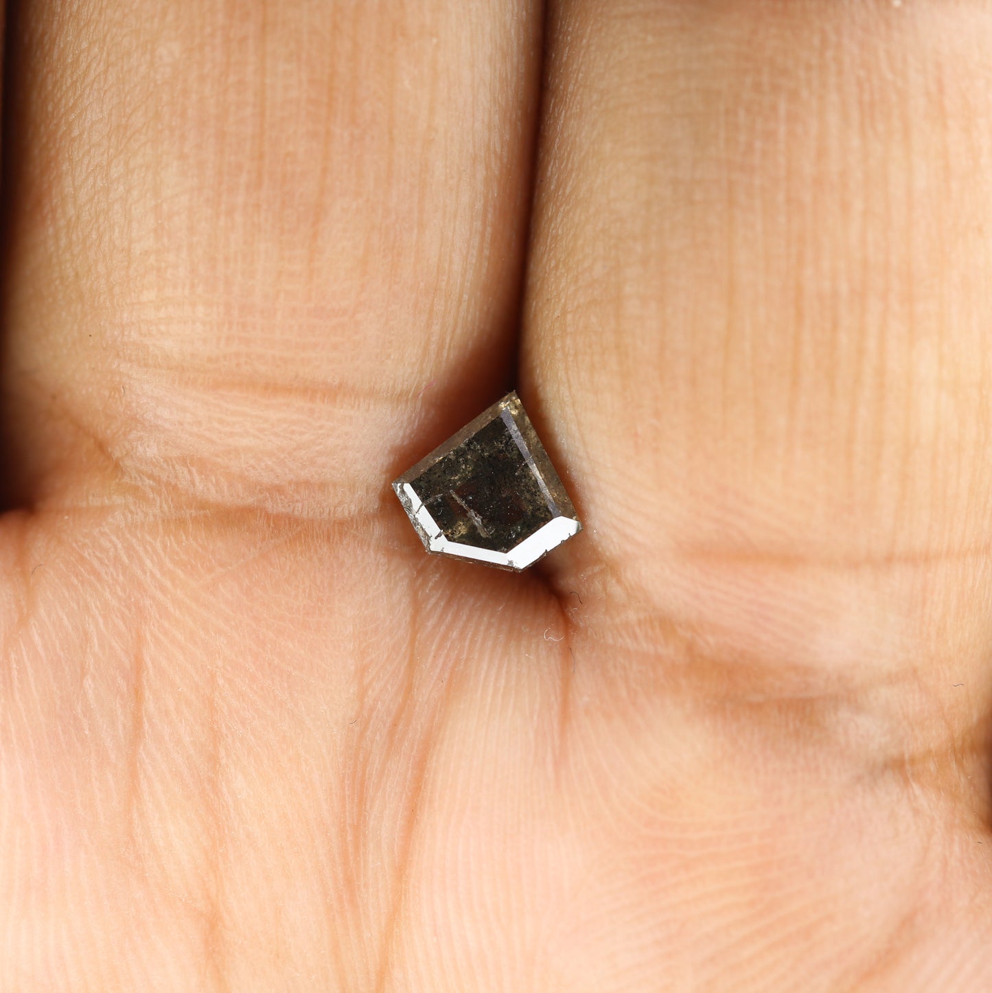 0.87 CT Natural Grey Galaxy Geometric Diamond Shape Salt And Pepper Diamond - JayKrishna Diamond