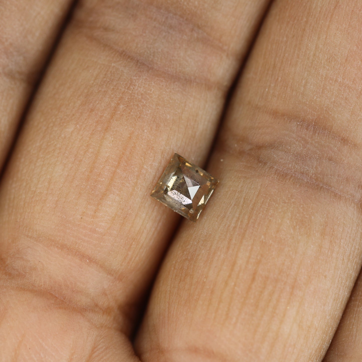 0.69 CT Natural Grey Galaxy Geometric Square Shape Salt And Pepper Diamond For Her - JayKrishna Diamond