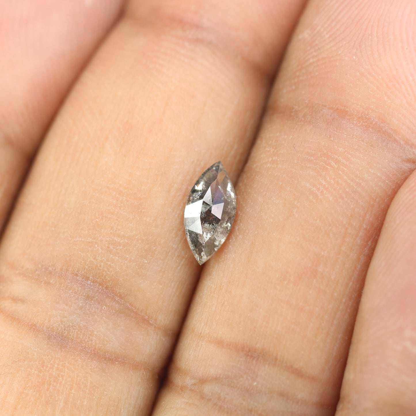 0.77 CT Natural Grey Galaxy Marquise Shape Salt And Pepper Diamond For Her - JayKrishna Diamond