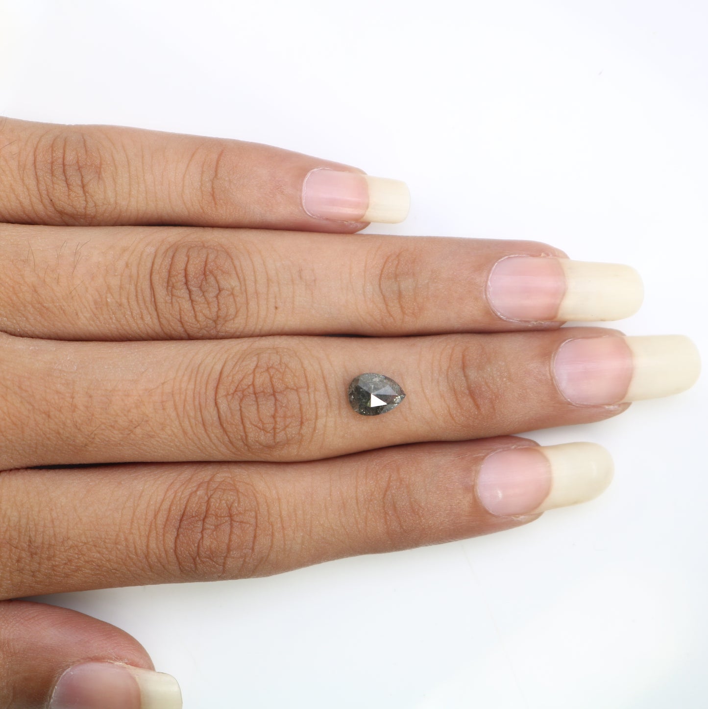 1.51 CT Pear Shape Salt And Pepper 7.70 MM Diamond