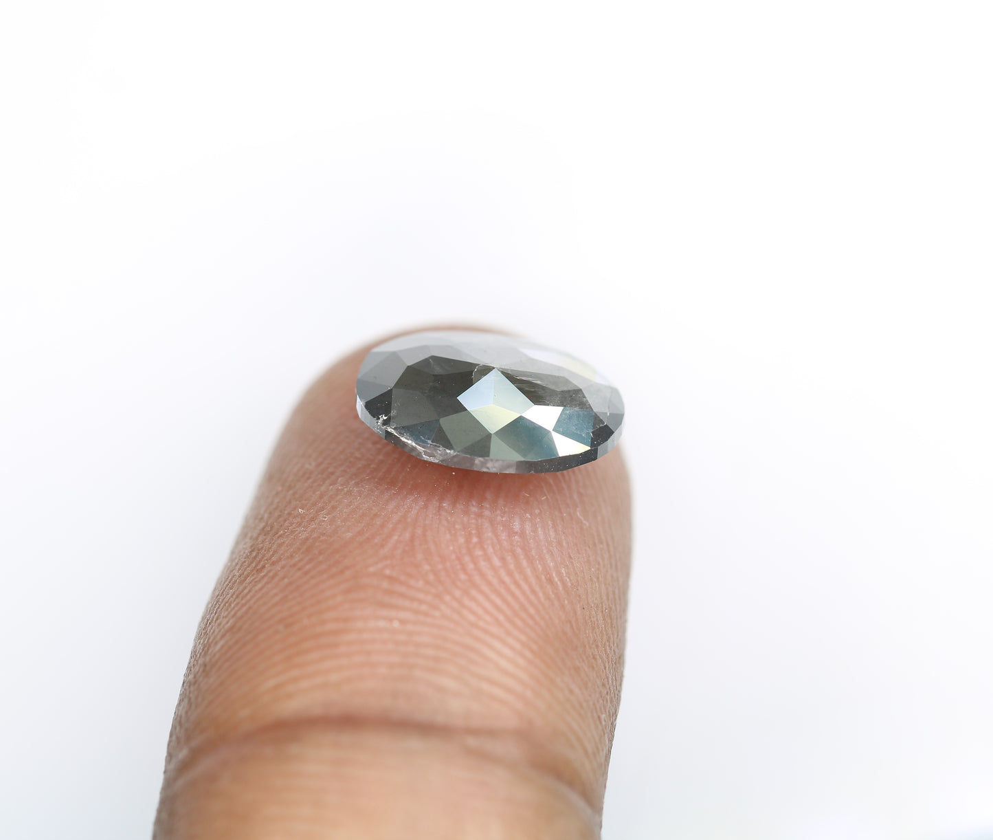 3.13 CT 11.40 MM Black Grey Oval Shaped Natural Diamond For Engagement Ring - JayKrishna Diamond