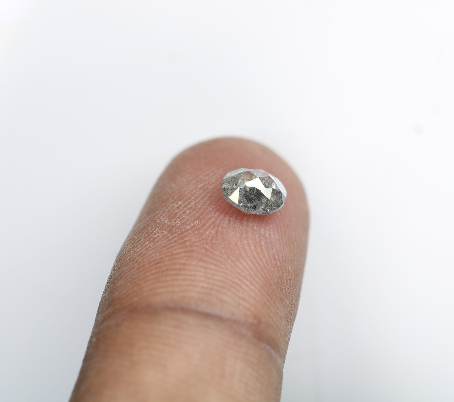 1.00 CT 6.40 MM Salt and Pepper Oval Cut Natural Diamond For Wedding Ring - JayKrishna Diamond