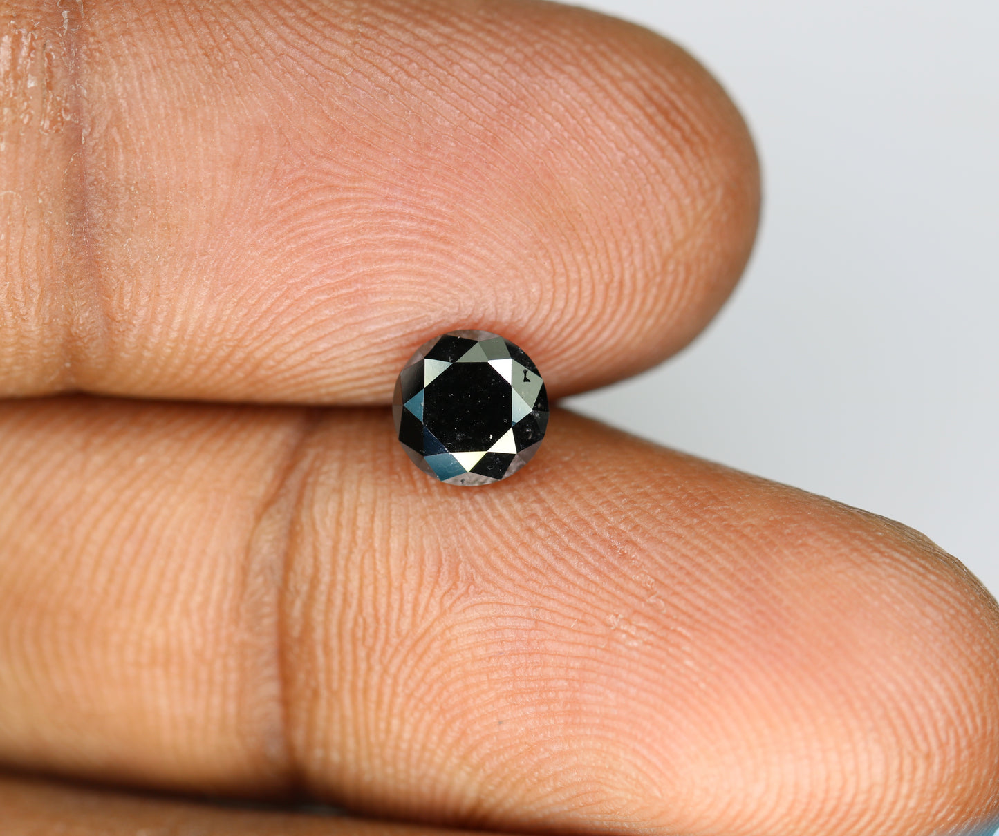 0.91 CT Brilliant Cut Black Round Diamond For Anniversary Ring - JayKrishna Diamond