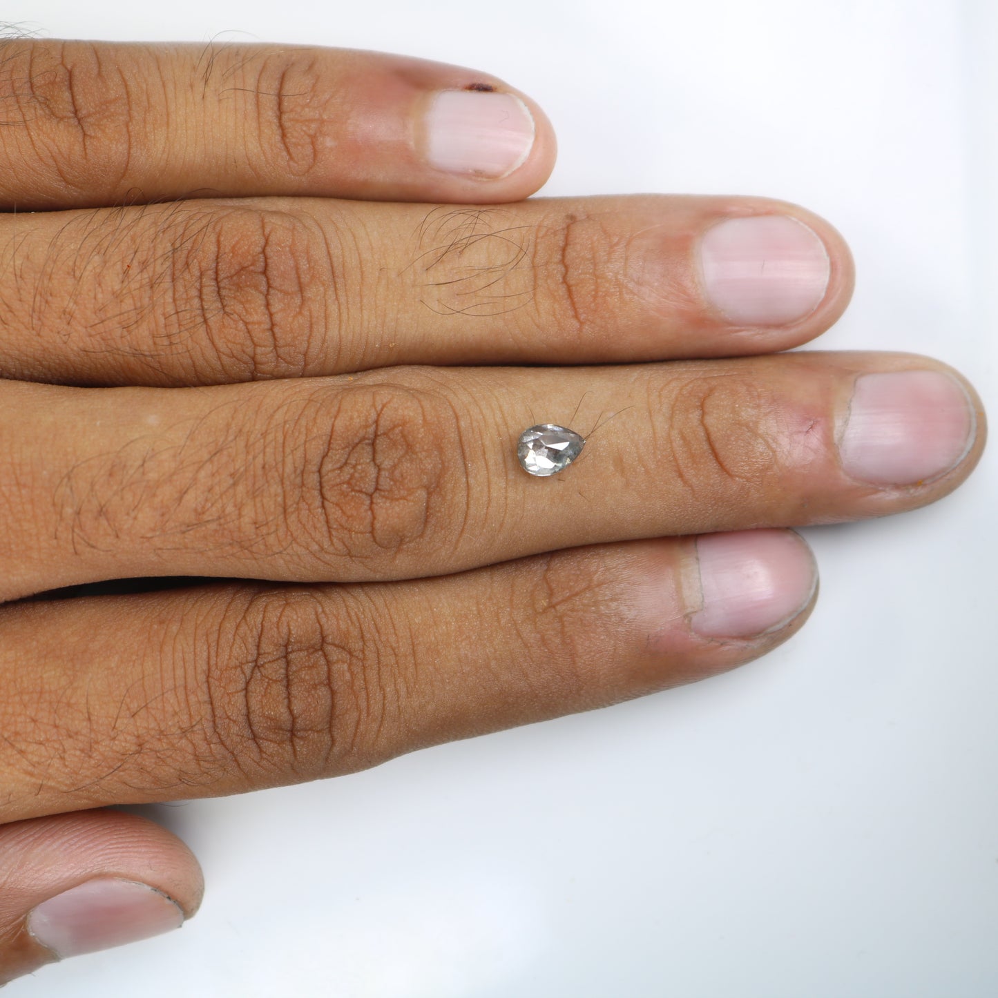 0.86 CT Fancy Pear Shape Salt And Pepper Diamond For Proposal Ring | Engagement Ring | Gift For Girl Friend - JayKrishna Diamond