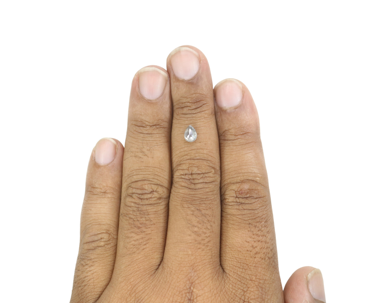 1.10 CT Pear Shape Salt And Pepper Rustic Diamond For Statement Jewelry | Halo set Ring | Gift For Her - JayKrishna Diamond