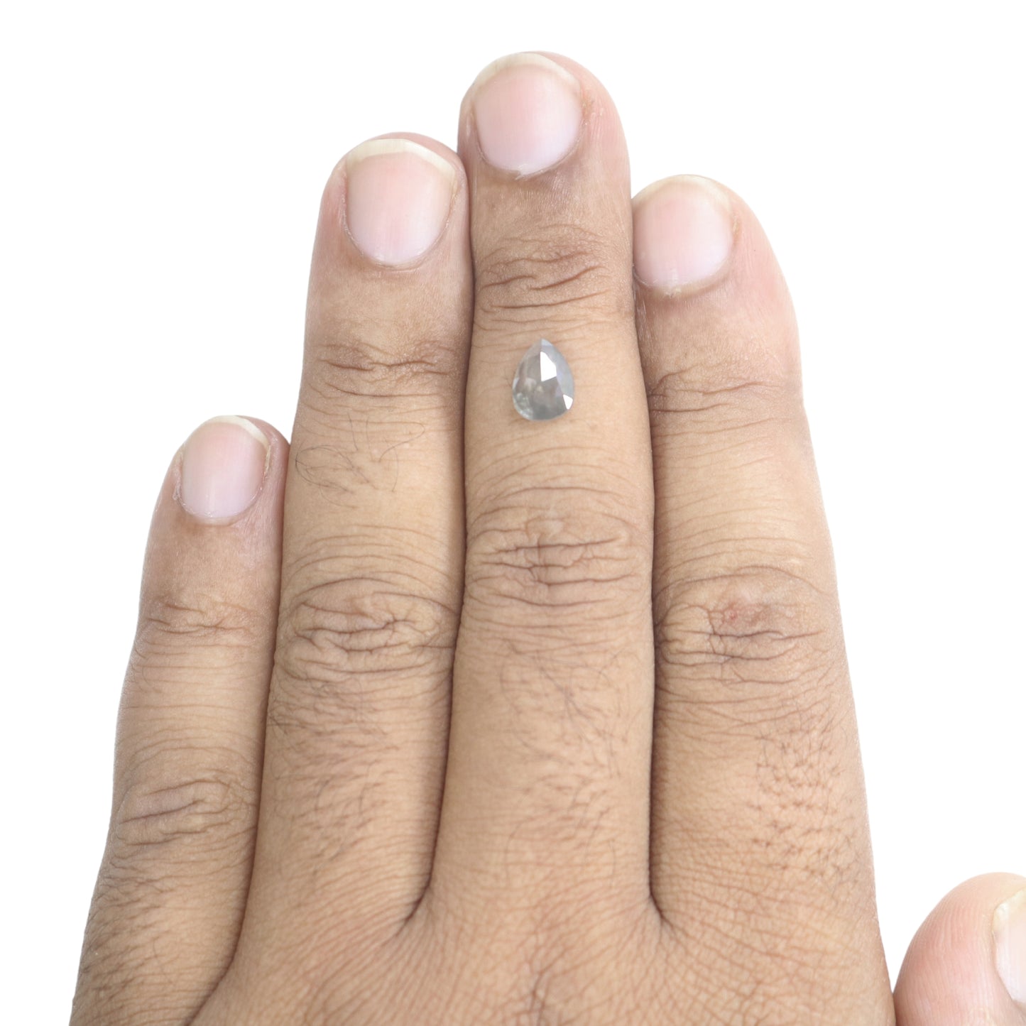 1.18 CT Pear Shape Salt And Pepper Rustic Diamond For Engagement Ring | Gift For Wife | Gift For Girl Friend - JayKrishna Diamond