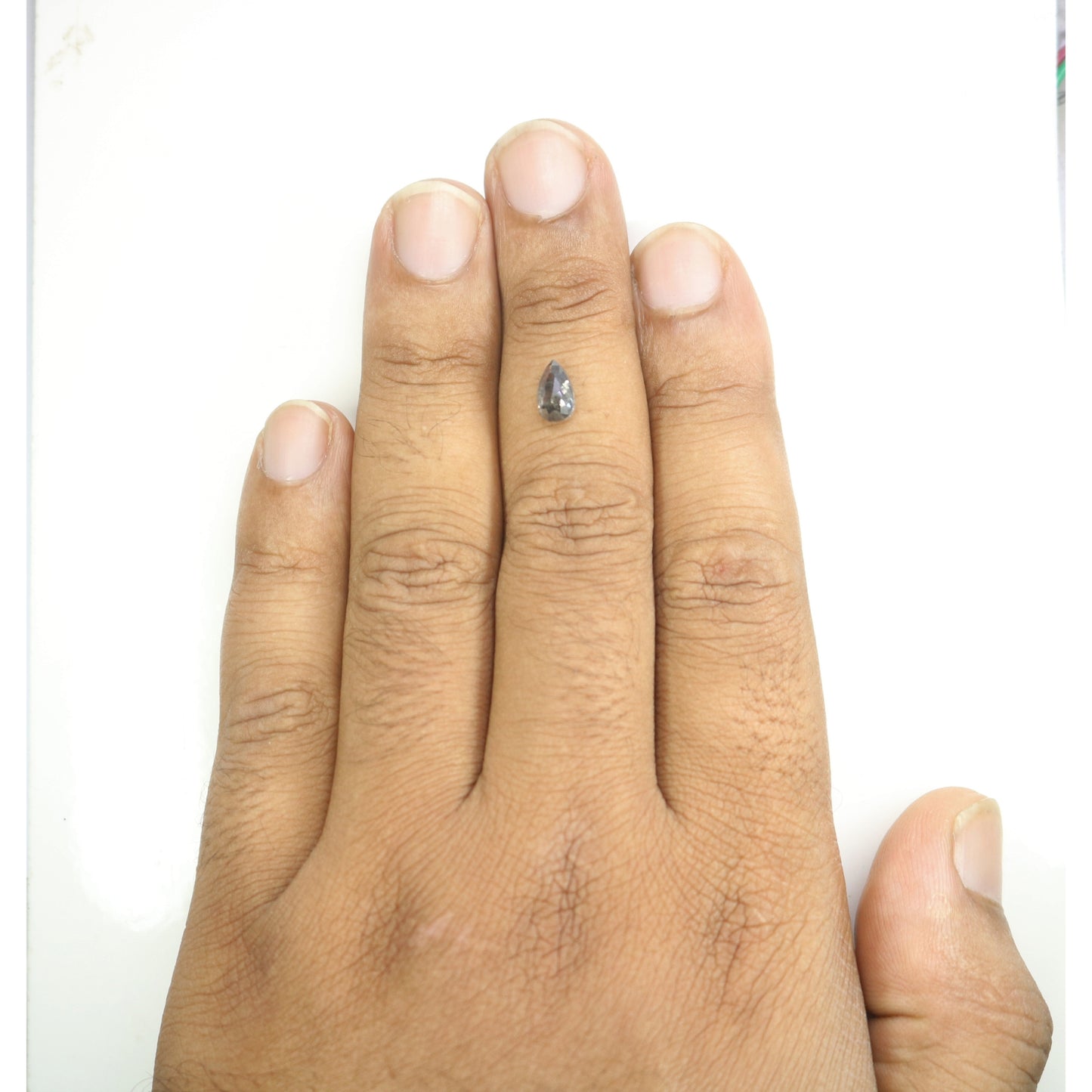 1.05 CT Pear Shape Salt And Pepper Natural Diamond For Statement Jewelry | Diamond Ring | Gift For Girl Friend | Gift For Wife - JayKrishna Diamond