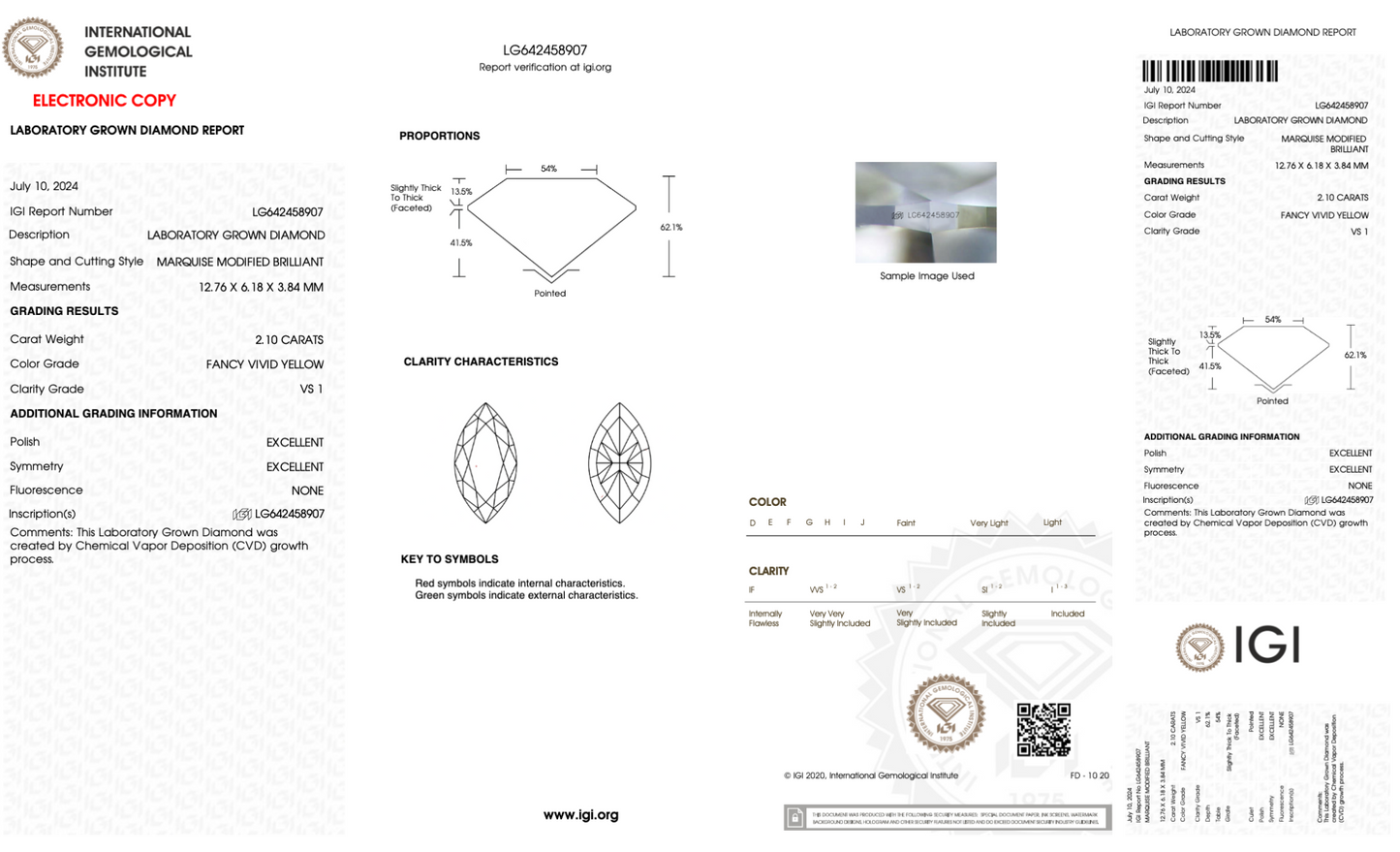 2.10 Carat IGI Certified Marquise Cut Lab Grown Diamond | Ethical & Sustainable Loose Stone