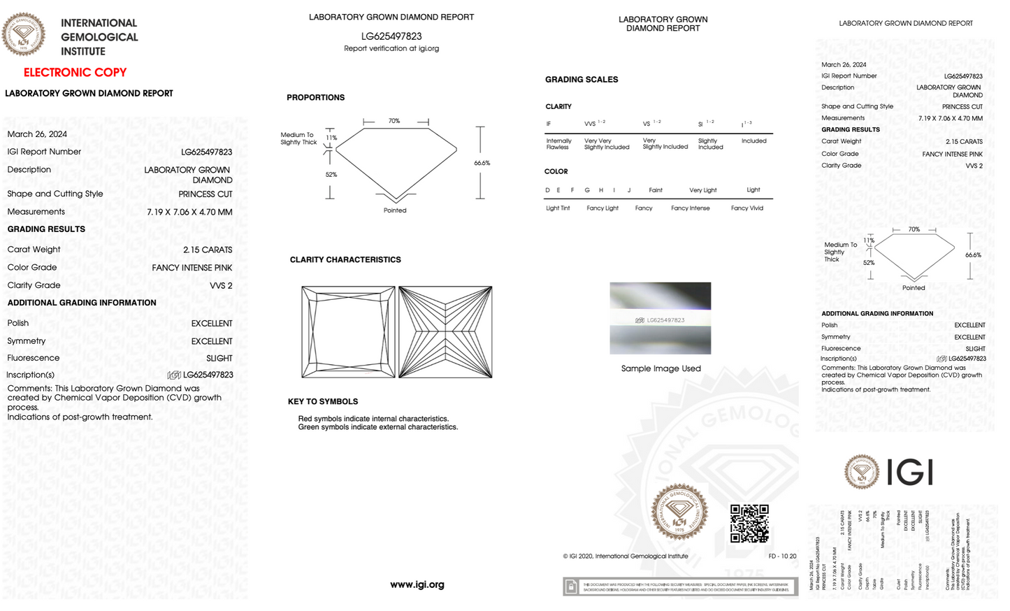 2 Carat Princess Cut Fancy Pink Lab Grown Diamond | IGI Certified Diamond for Engagement Ring