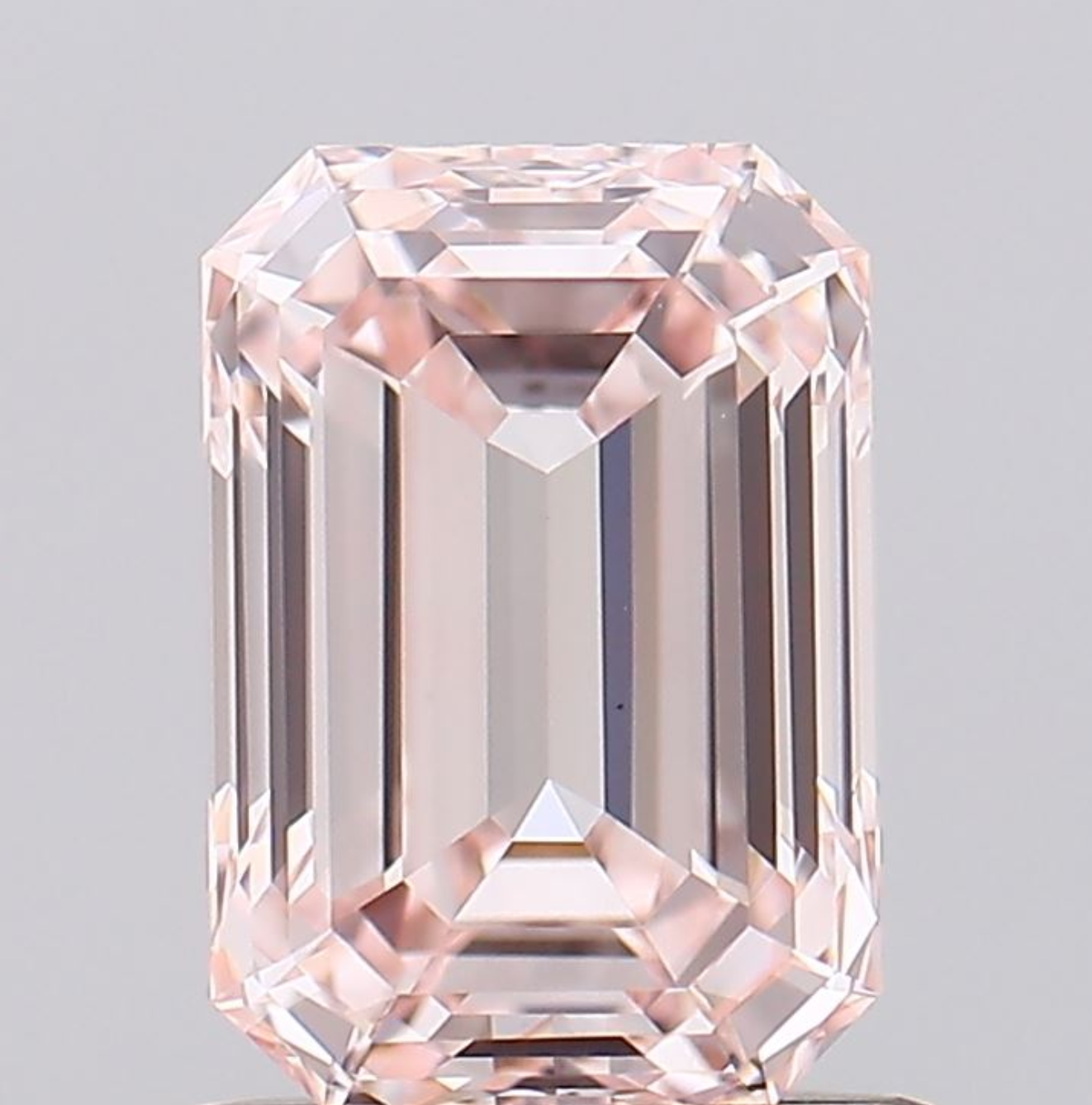 Carat Emerald Cut Light Pink Color Lab Grown Diamond IGI