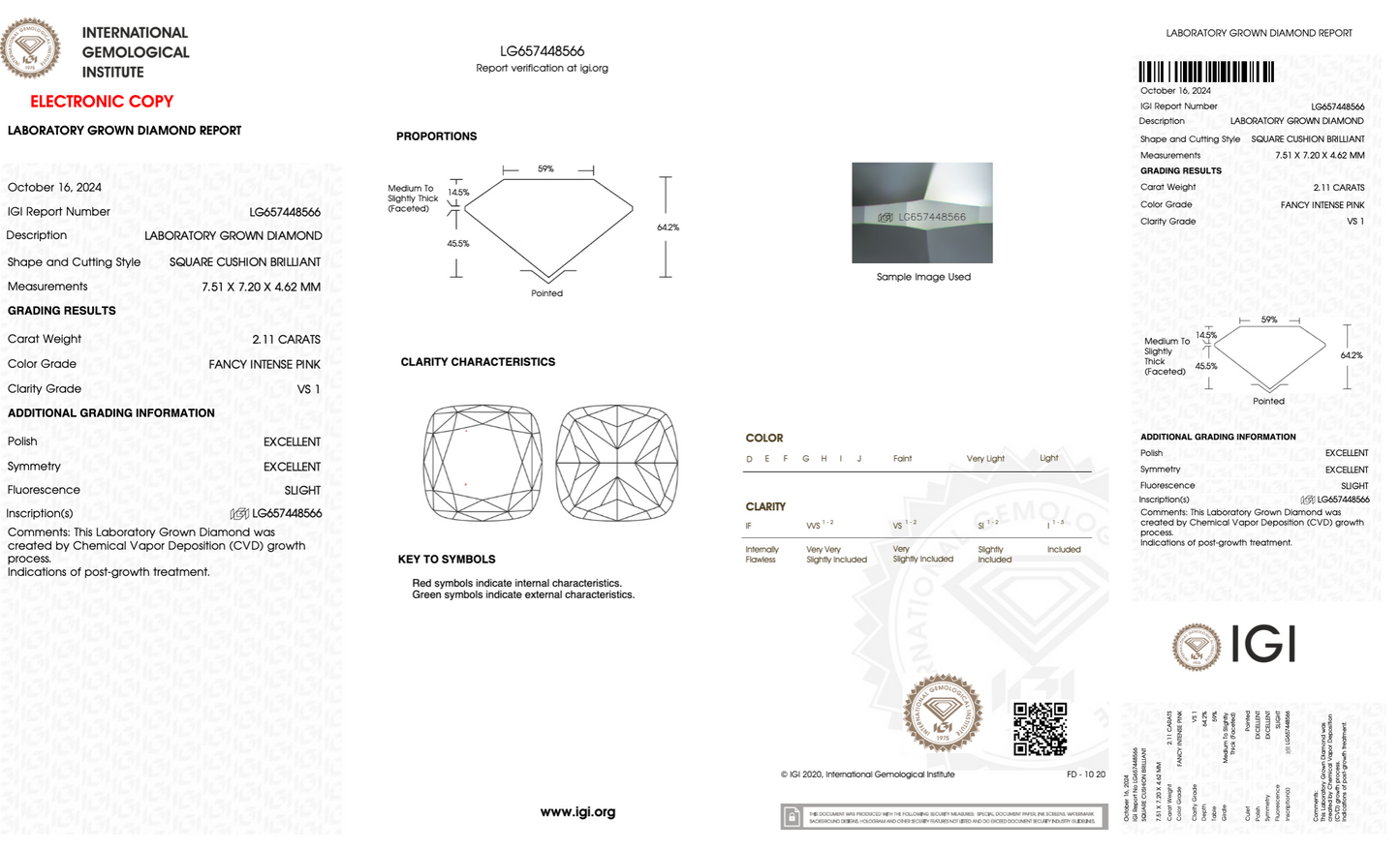 2 CT Lab Grown Cushion Cut Diamond for Engagement Ring, Solitaire Wedding Ring