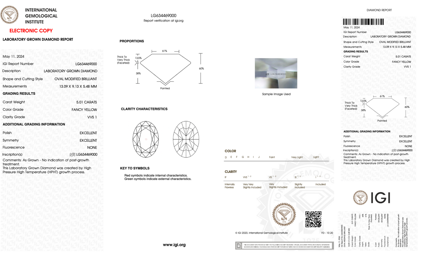 5 Carat Fancy Color Oval Lab Grown Diamond | IGI Certified, Sustainable Luxury, VVS2 Clarity
