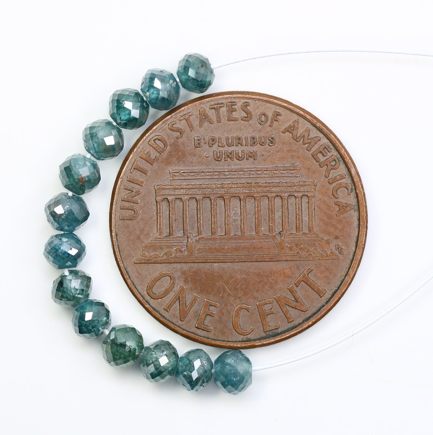 3.25 Carat Blue Color Loose Natural Polished Diamond Beads For Diamond Earring - JayKrishna Diamond