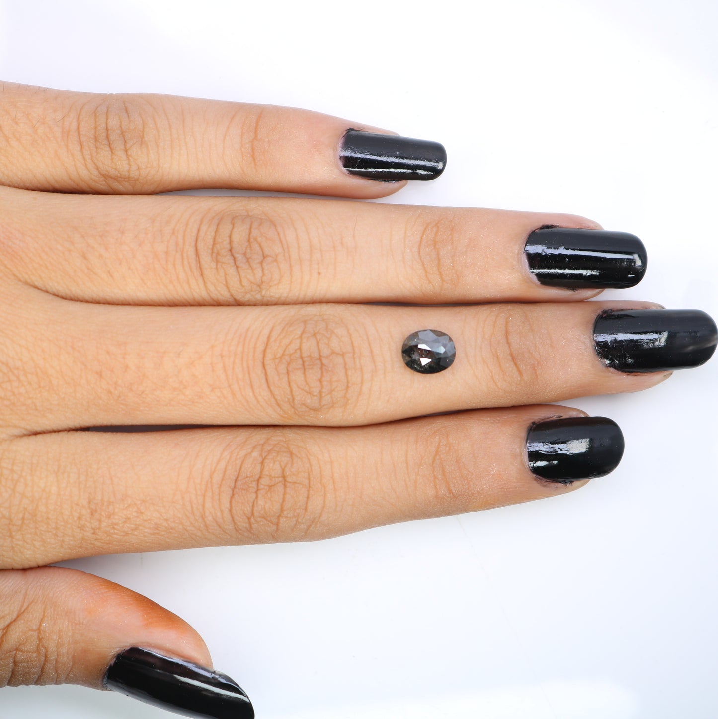 1.28 CT Loose Salt And Pepper Oval Shape Natural Diamond For Engagement Ring - JayKrishna Diamond