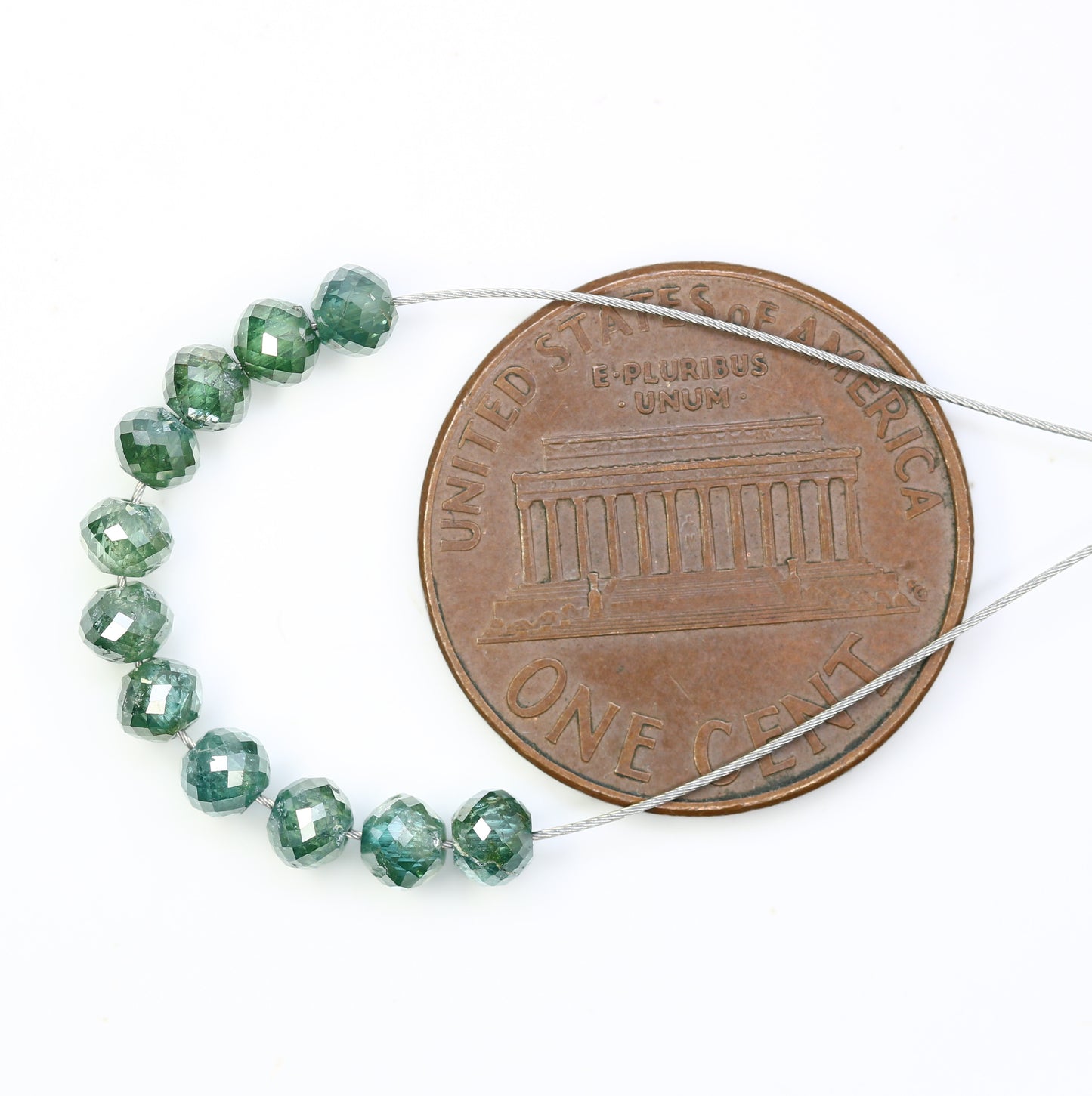 2.77 Carat Loose Beads Green Color Natural Polished Diamond Bracelet - JayKrishna Diamond