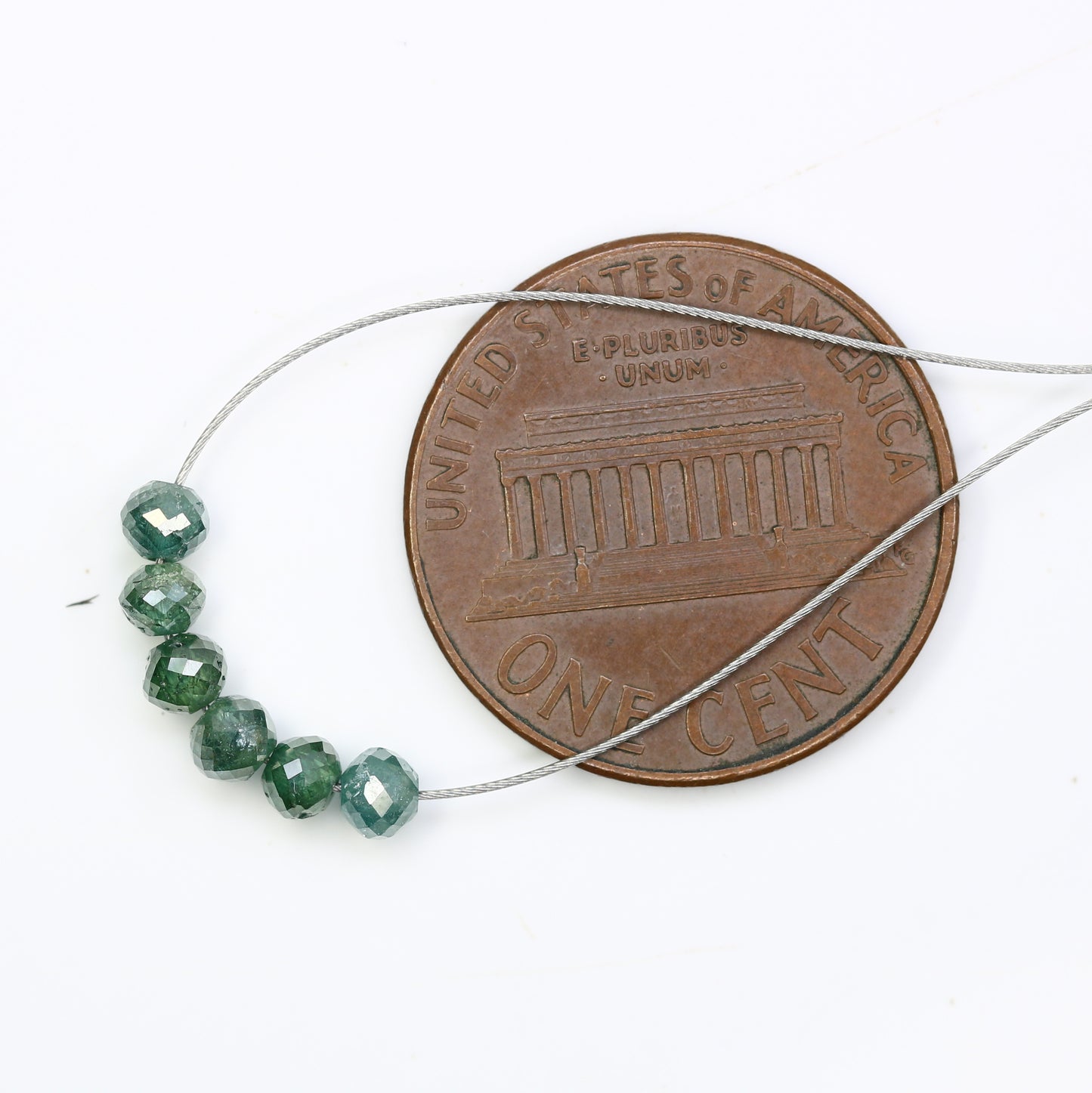 1.28 Carat Loose Fancy Green Round Diamond Drilled Beads For Diamond Pendant - JayKrishna Diamond