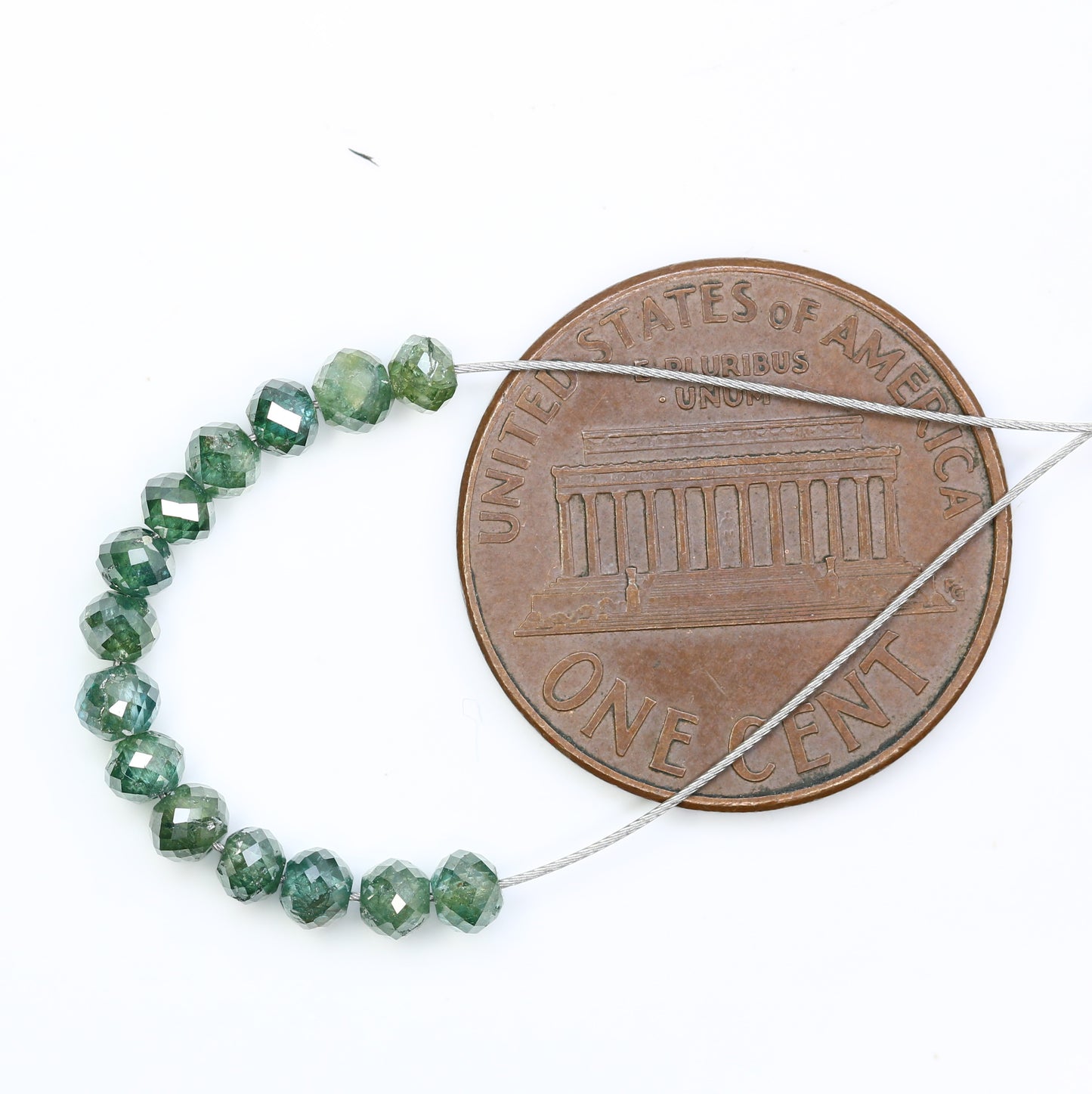 2.32 Carat Fancy Green Color Loose Round Beads For Diamond Necklace - JayKrishna Diamond