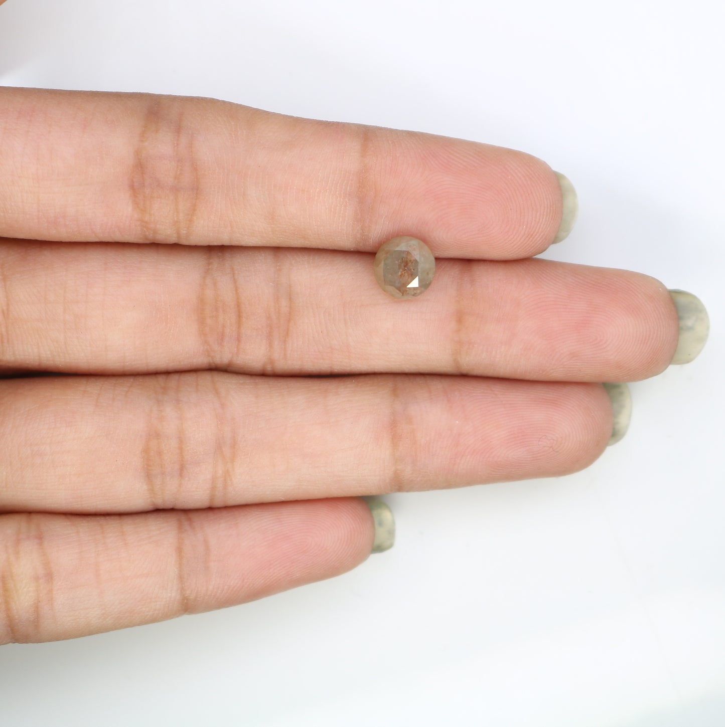 1.75 CT Fancy Peach Round Brilliant Cut 6.90 MM Diamond For Designer Jewelry - JayKrishna Diamond