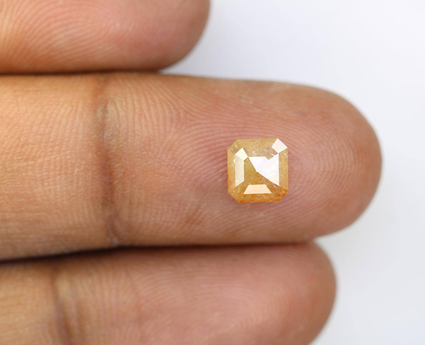 1.69 CT Emerald Shape Peach Diamond For Engagement Ring - JayKrishna Diamond