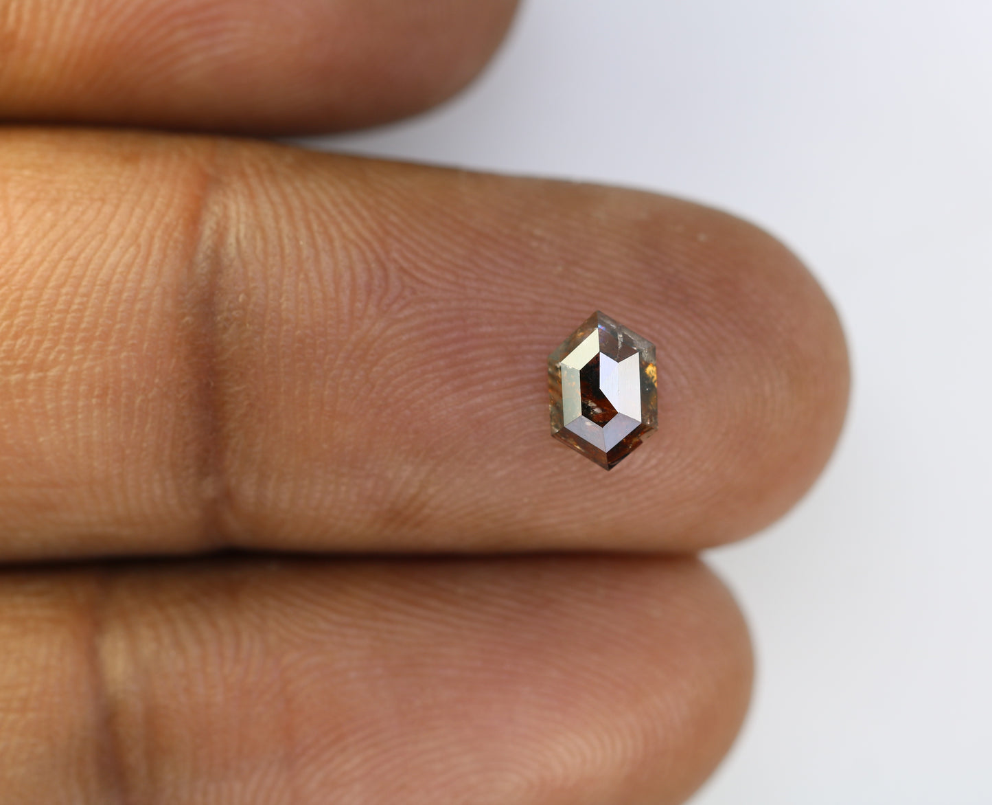 0.92 CT Brown Hexagon Shape Diamond For Engagement Ring - JayKrishna Diamond