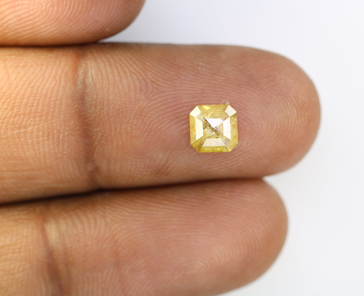 0.89 CT Asscher Shape Yellow Diamond For Engagement Ring - JayKrishna Diamond