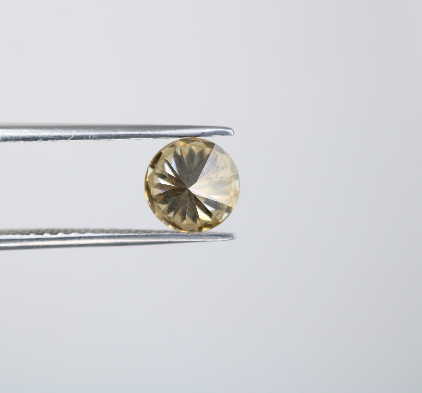 1.26 CT Moissanite Round Brilliant Cut Light Orange Diamond For Engagement Ring - JayKrishna Diamond