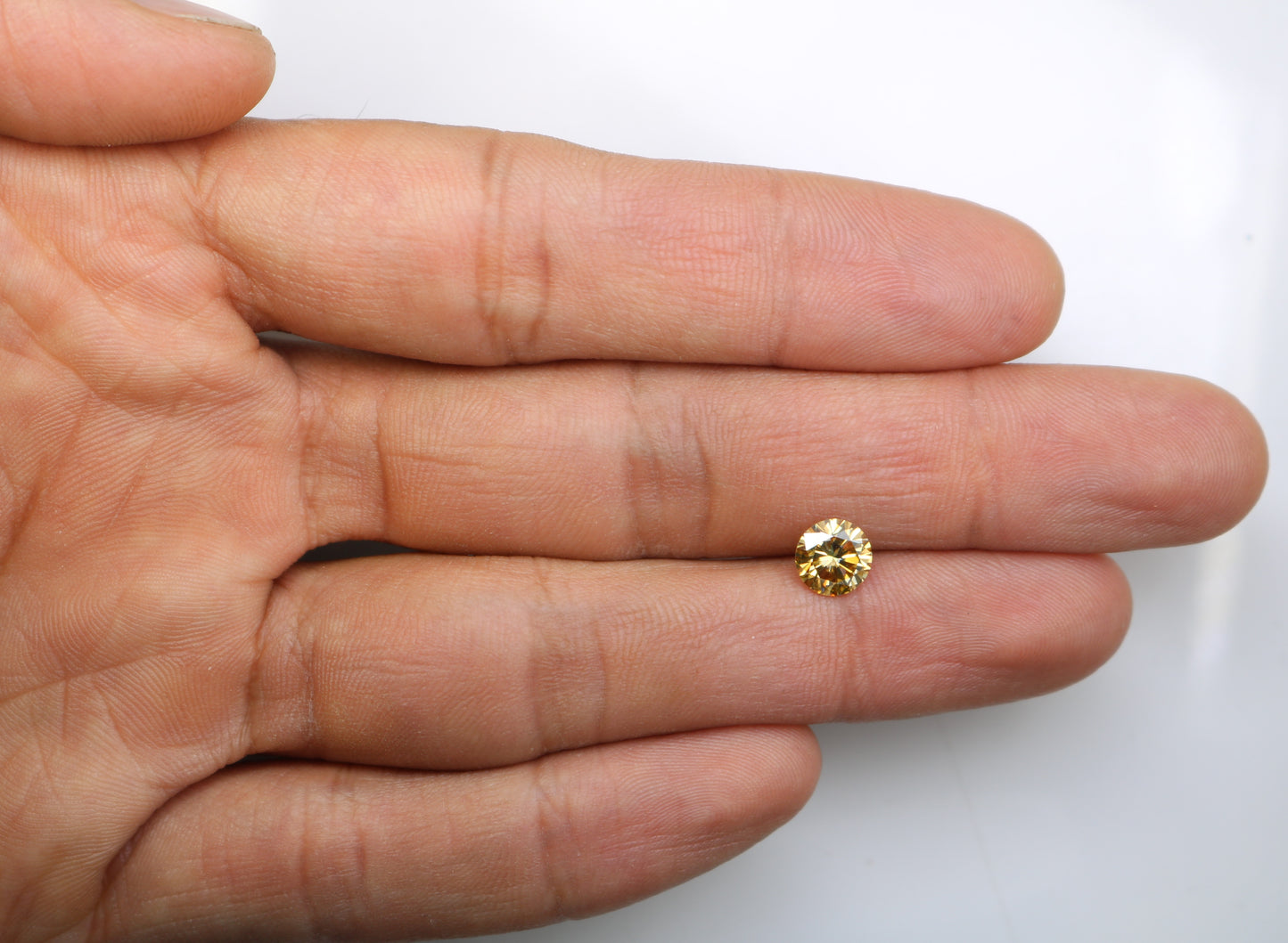 1.15 CT Round Brilliant Cut Moissanite Orange Diamond For Engagement Ring - JayKrishna Diamond