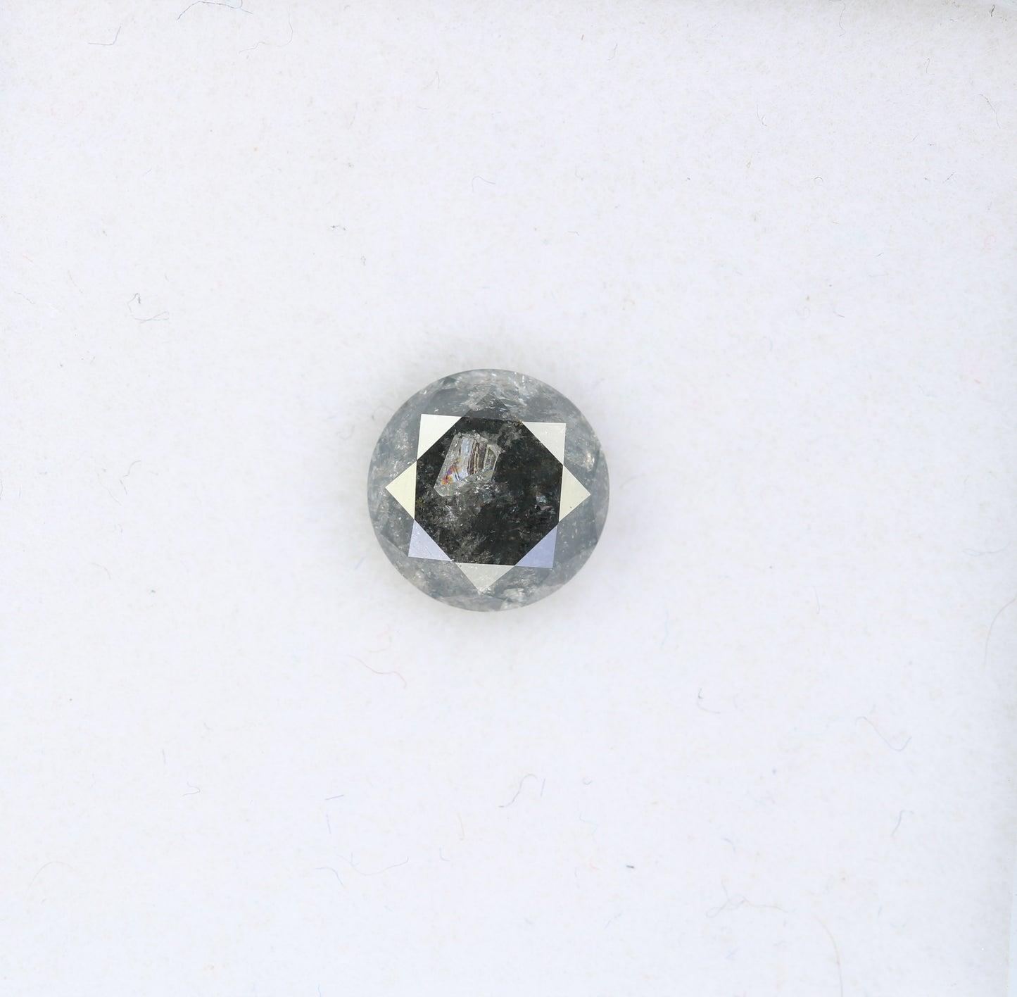 1.33 CT Loose Round Brilliant Cut Natural Salt And Pepper Fancy Diamond For Designer Jewelry - JayKrishna Diamond
