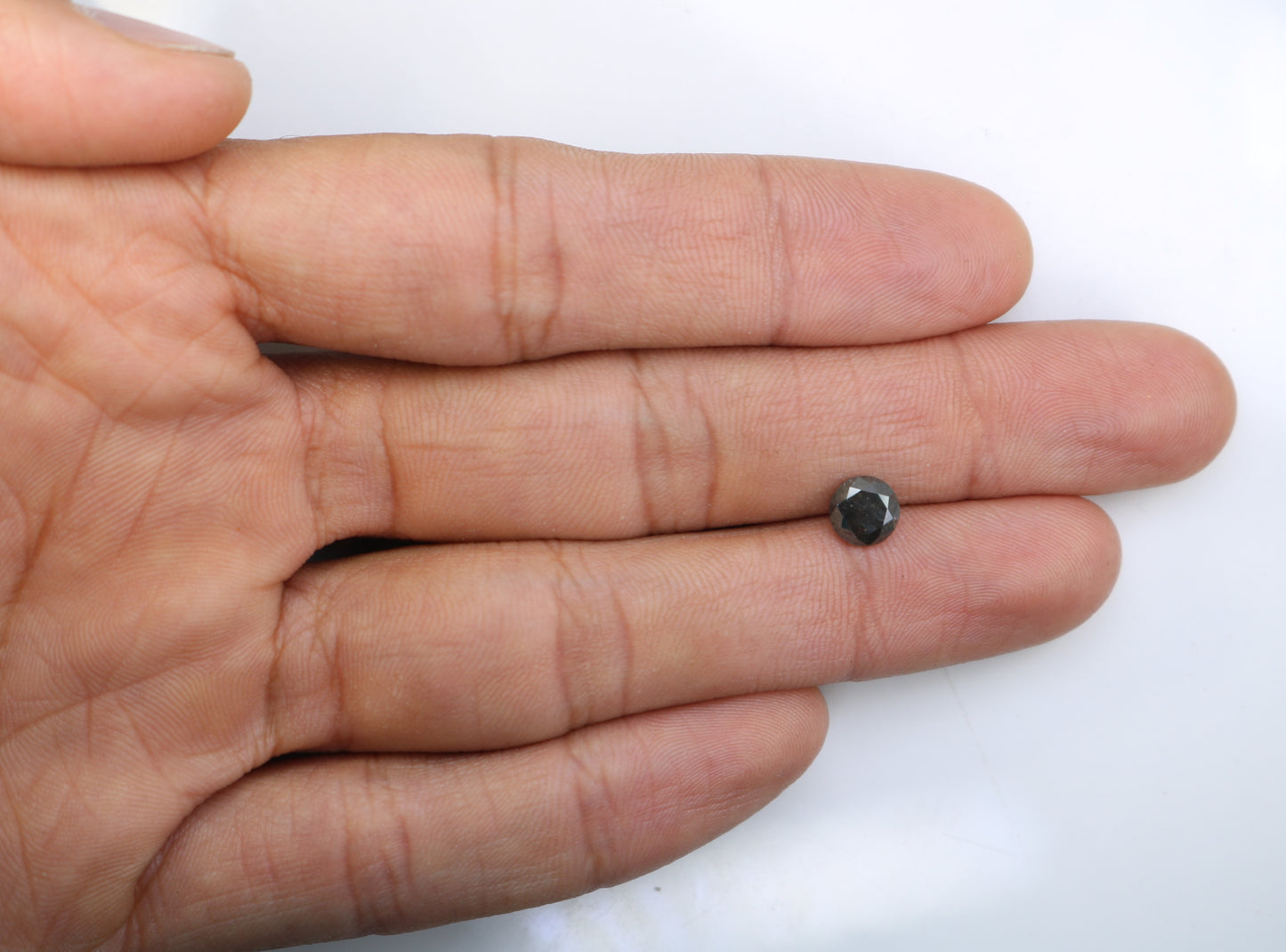 1.32 CT Salt and Pepper Round Brilliant Cut Diamond For Engagement Ring - JayKrishna Diamond