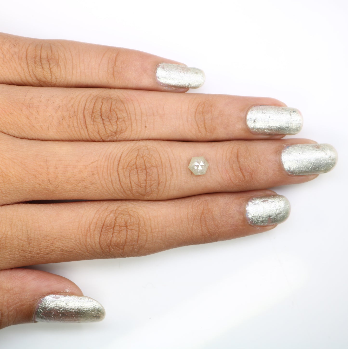 0.75 Carat Natural Loose Grey Hexagon Shaped 5.80 MM Diamond For Engagement Ring - JayKrishna Diamond