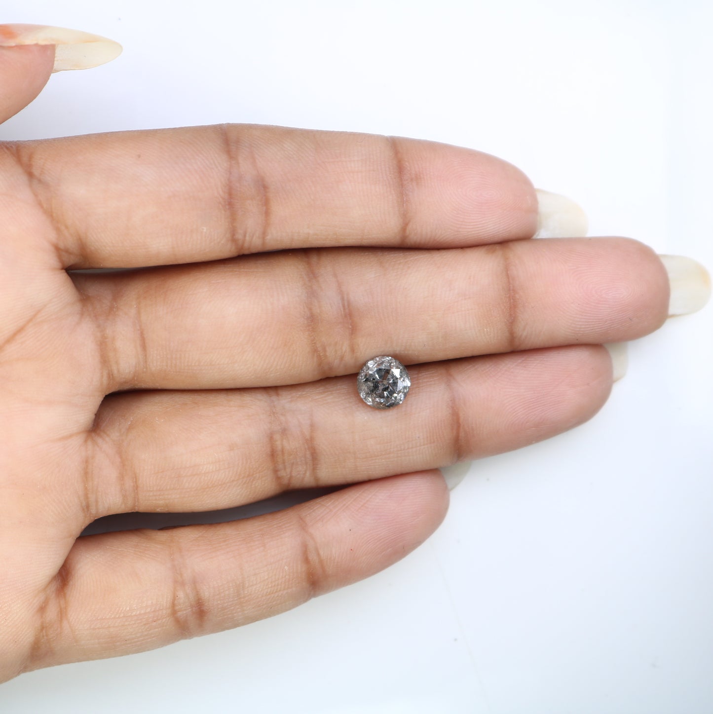 Round Brilliant Cut Loose Diamond 1.86 Carat Natural Salt And Pepper Diamond For Galaxy Ring - JayKrishna Diamond