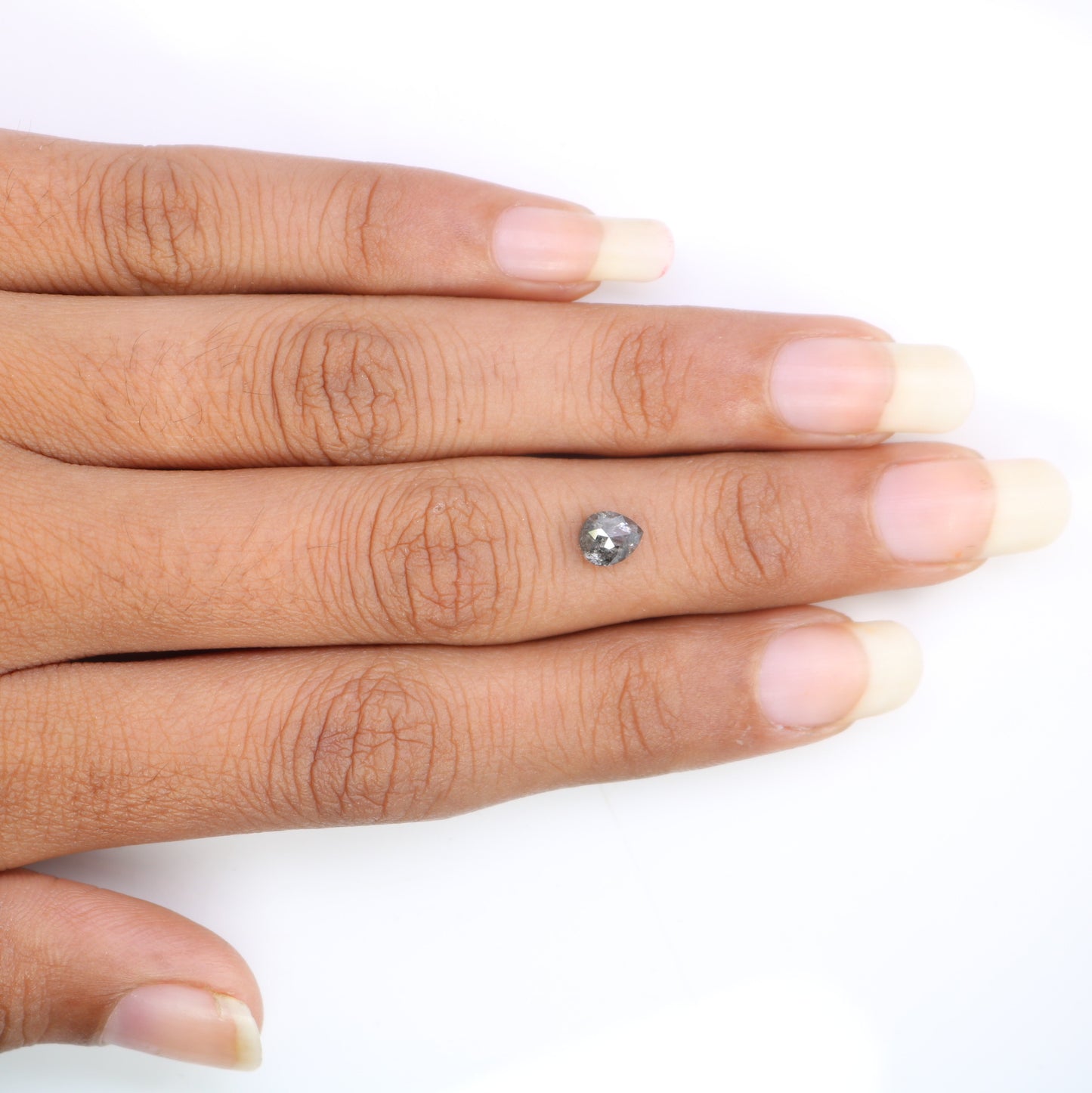 0.76 Carat Natural Pear Shaped Salt And Pepper Loose Diamond For Wedding Ring - JayKrishna Diamond