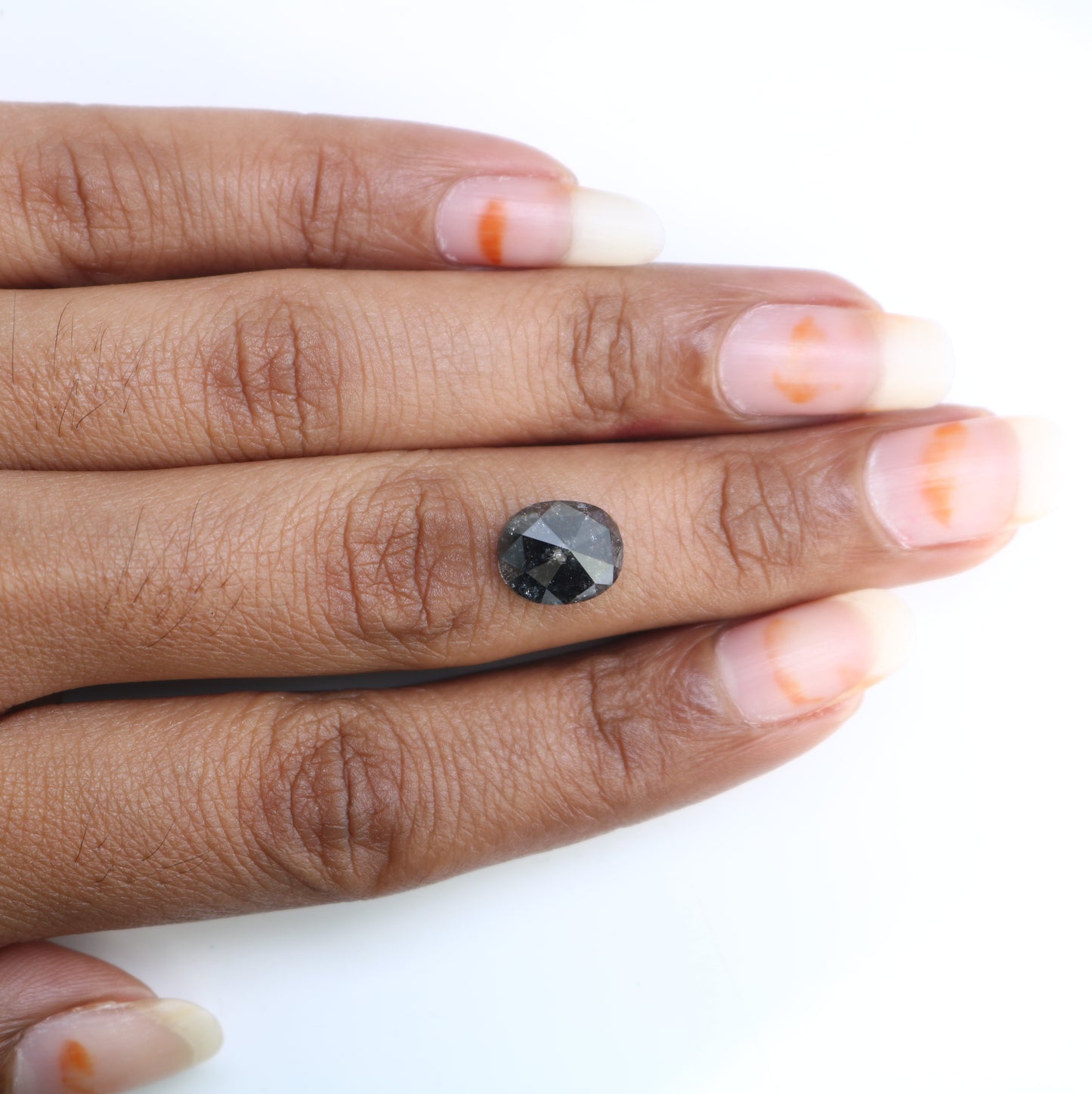 3.84 CT Natural Oval Shape Salt and Pepper Diamond For Engagement Ring - JayKrishna Diamond