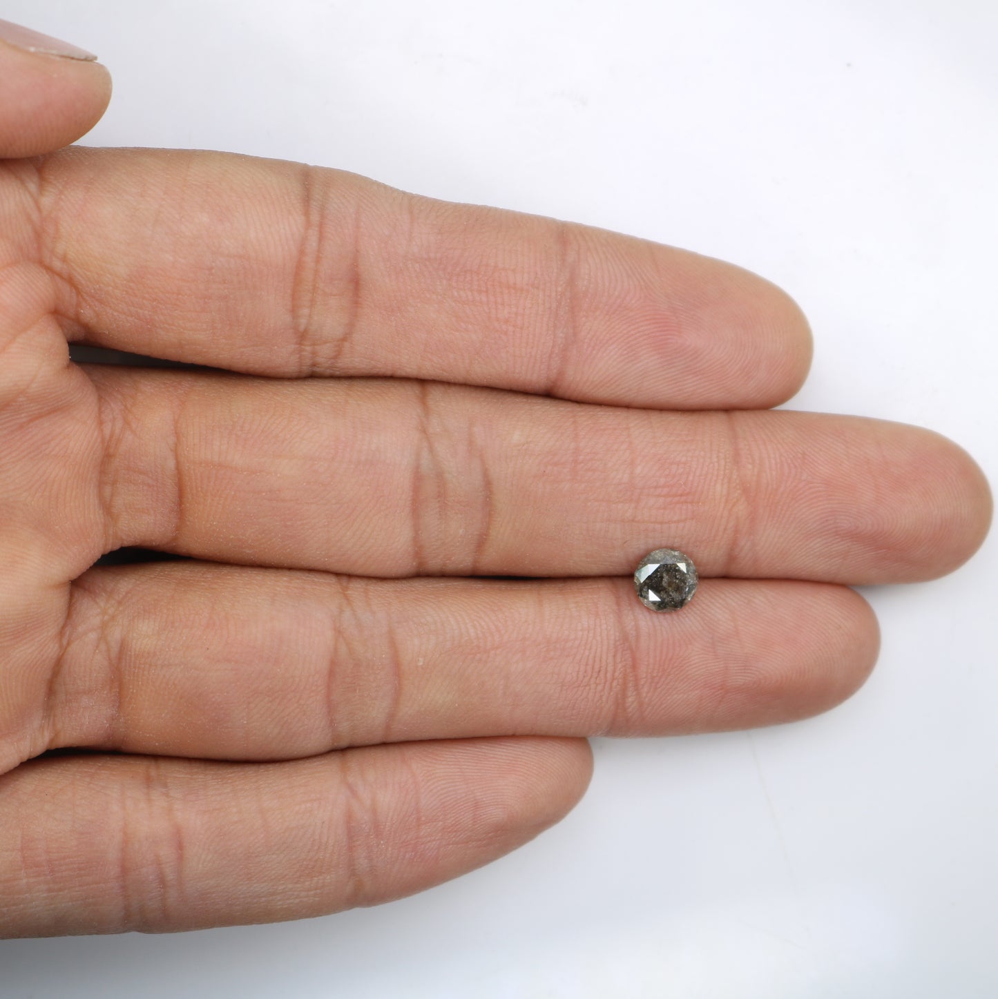 0.95 CT Salt and Pepper Round Brilliant Cut Diamond For Engagement Ring - JayKrishna Diamond