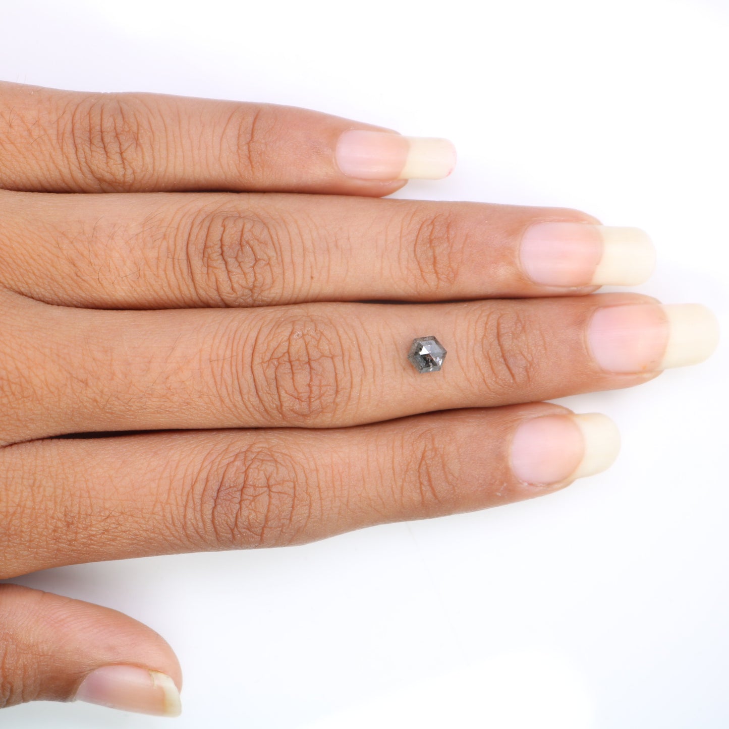 0.70 Carat Loose Hexagon Shaped Natural Salt And Pepper Diamond For Wedding Ring - JayKrishna Diamond