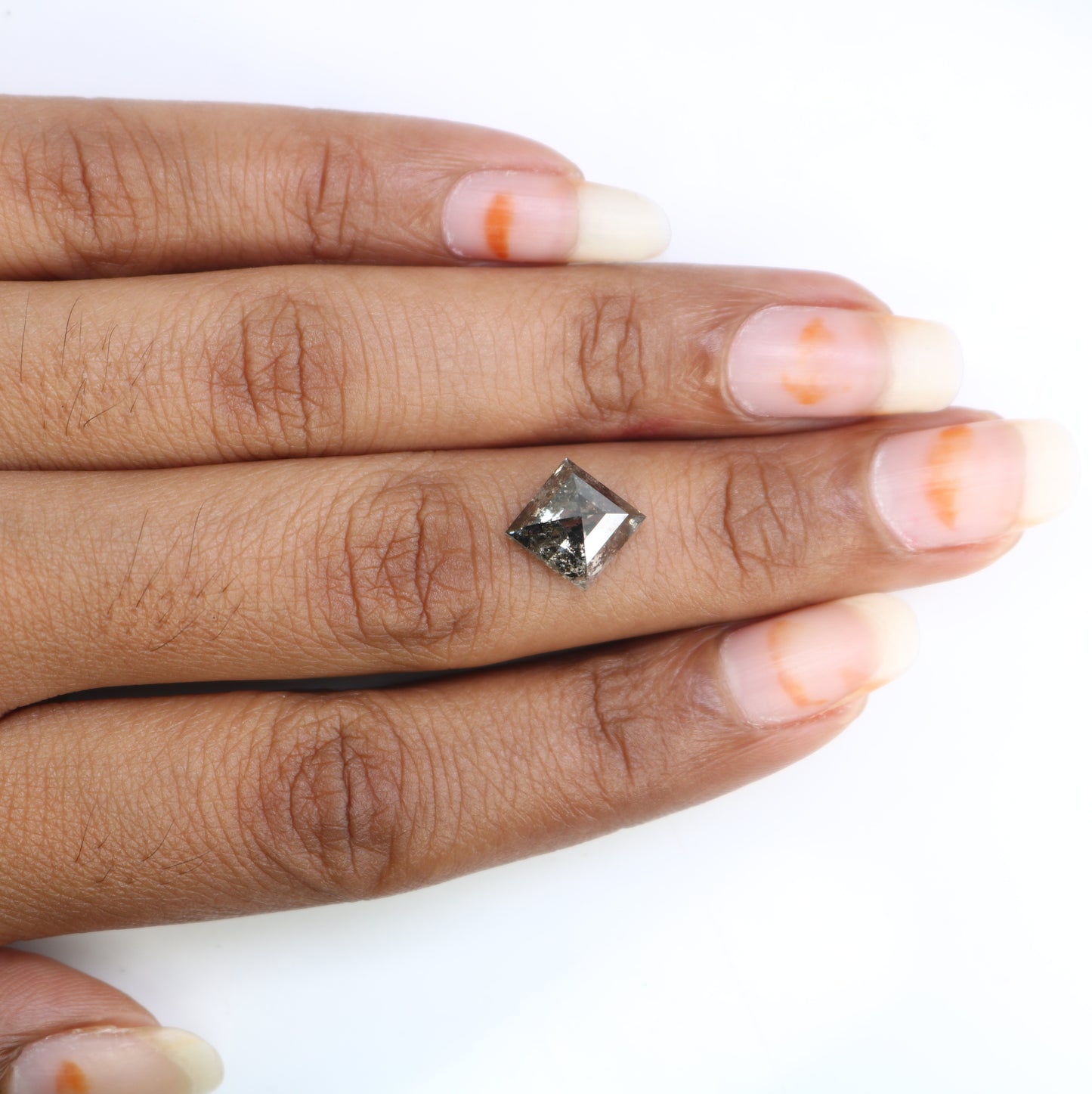 3.54 CT Kite Shape Salt And Pepper Diamond For Engagement Ring - JayKrishna Diamond