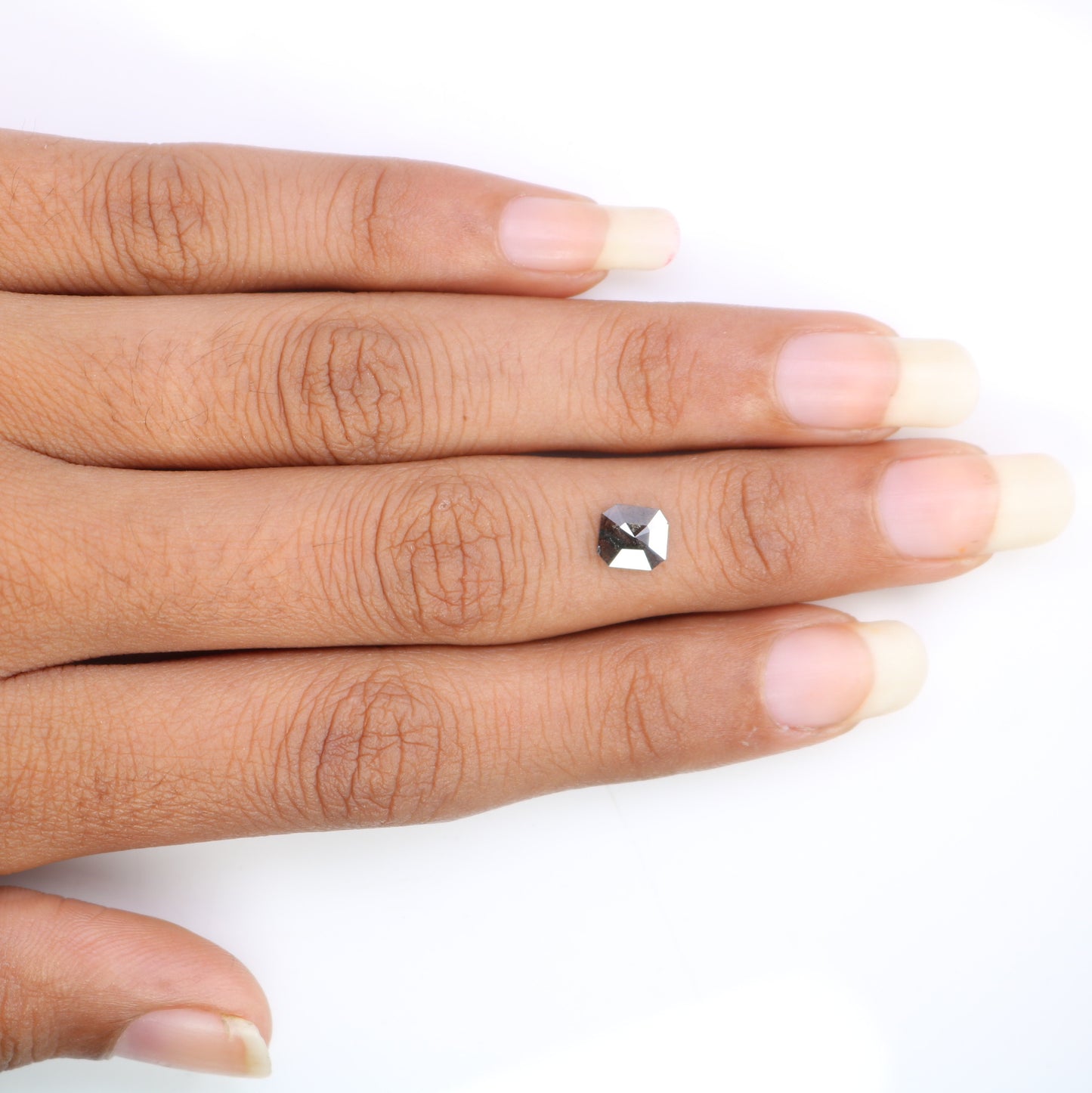 0.61 Carat Emerald Shape Loose Natural Salt and Pepper Diamond for a One-of-a-Kind Galaxy Ring - JayKrishna Diamond