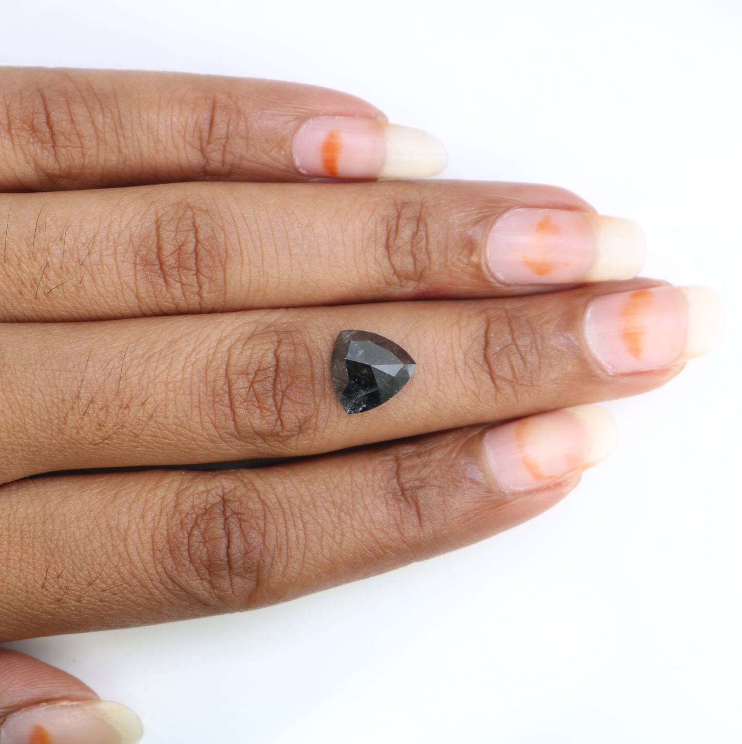 3.64 CT Salt And Pepper Natural Triangle Shape Diamond For Engagement Ring - JayKrishna Diamond