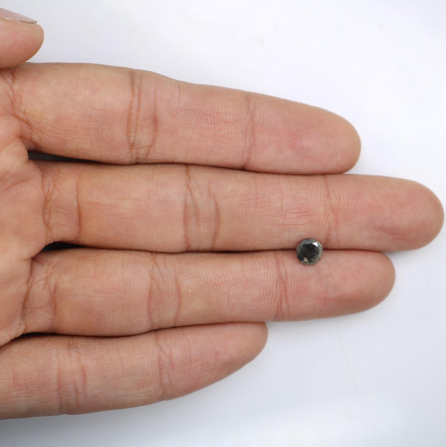 0.77 CT Round Brilliant Cut Salt and Pepper Diamond For Engagement Ring - JayKrishna Diamond