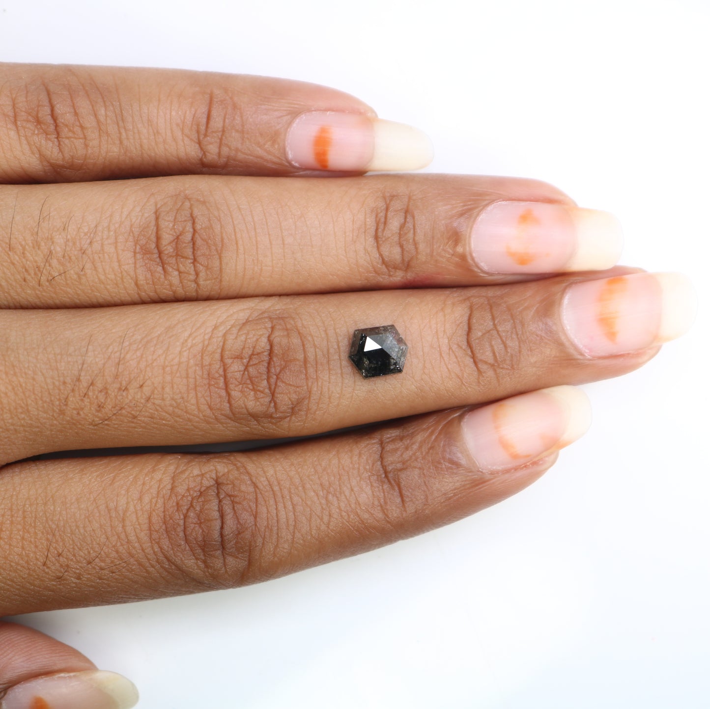 1.79 CT Loose Hexagon Cut Salt And Pepper Diamond For Engagement Ring - JayKrishna Diamond