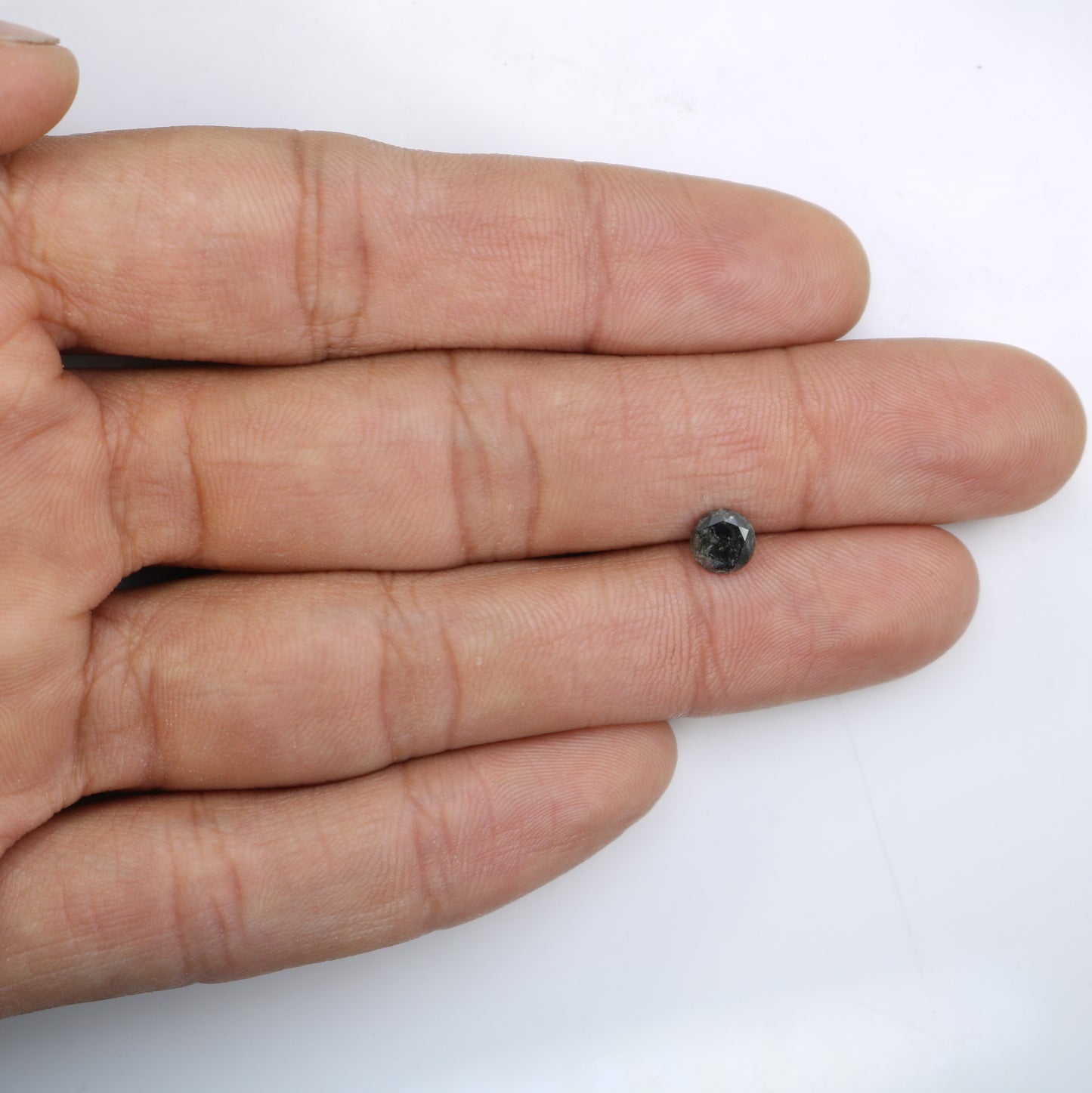 0.85 CT Loose Round Brilliant Cut Natural Fancy Salt And Pepper Diamond For Proposal Ring - JayKrishna Diamond