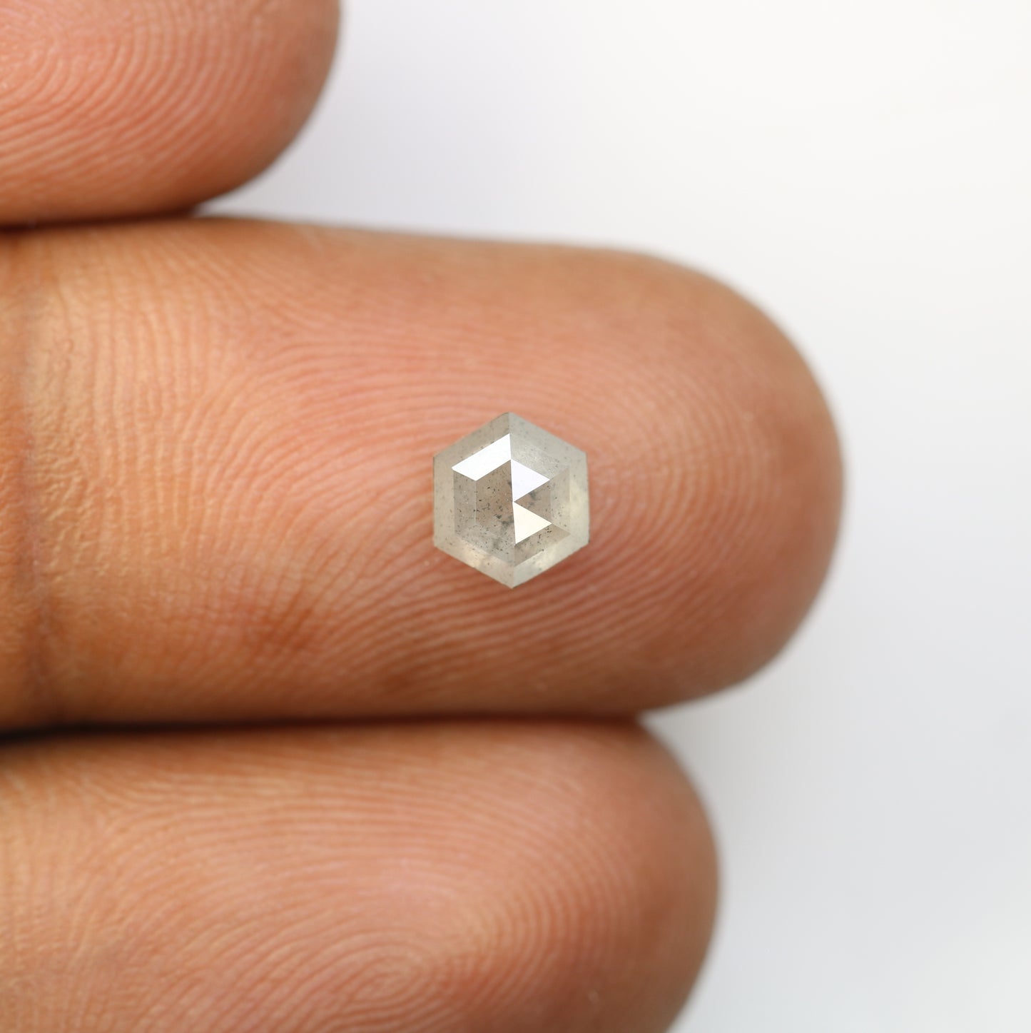 0.95 CT Hexagon Shape Salt And Pepper Diamond For Engagement Ring - JayKrishna Diamond