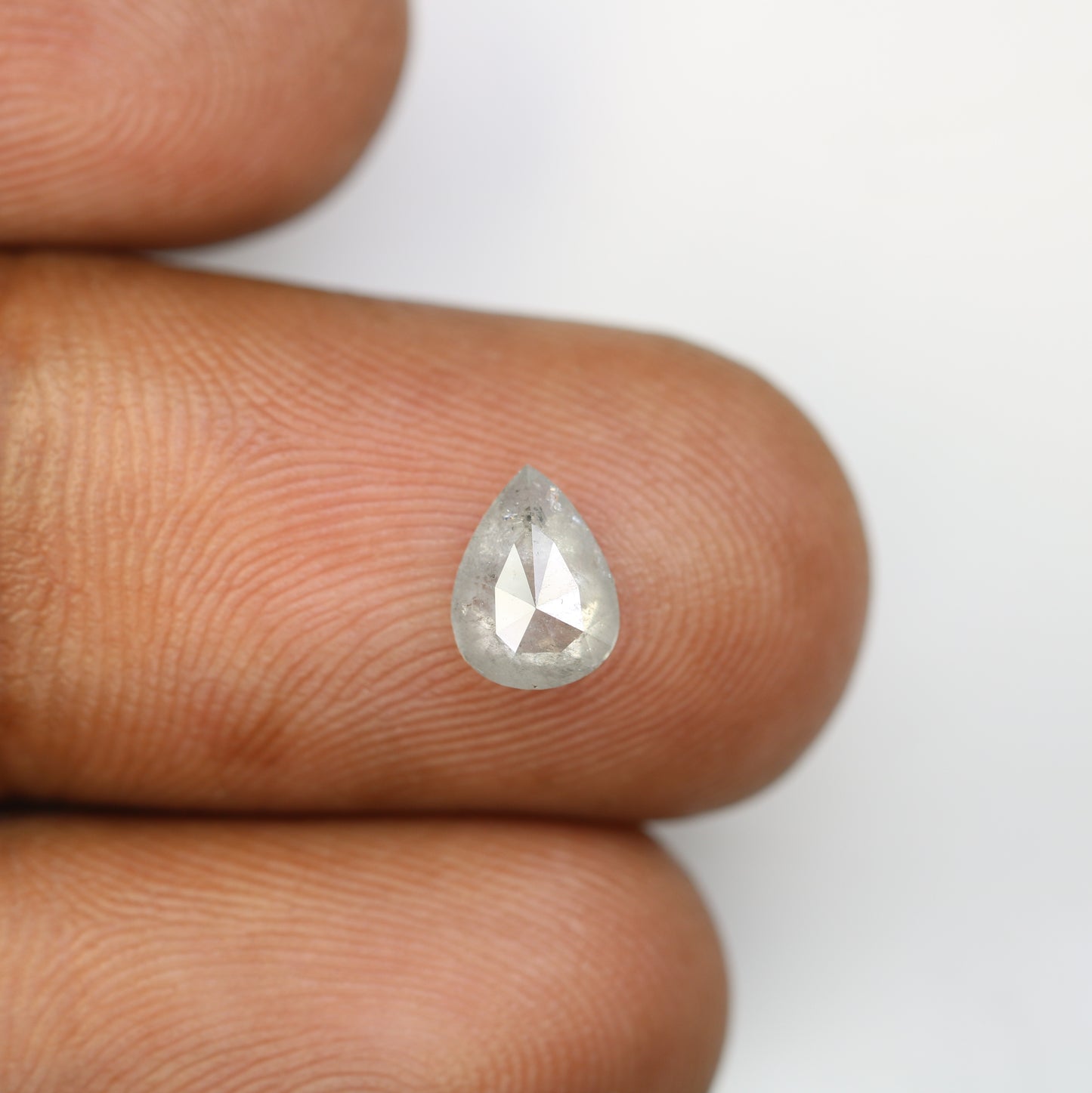 0.87 CT Pear Cut Salt And Pepper Diamond For Engagement Ring - JayKrishna Diamond