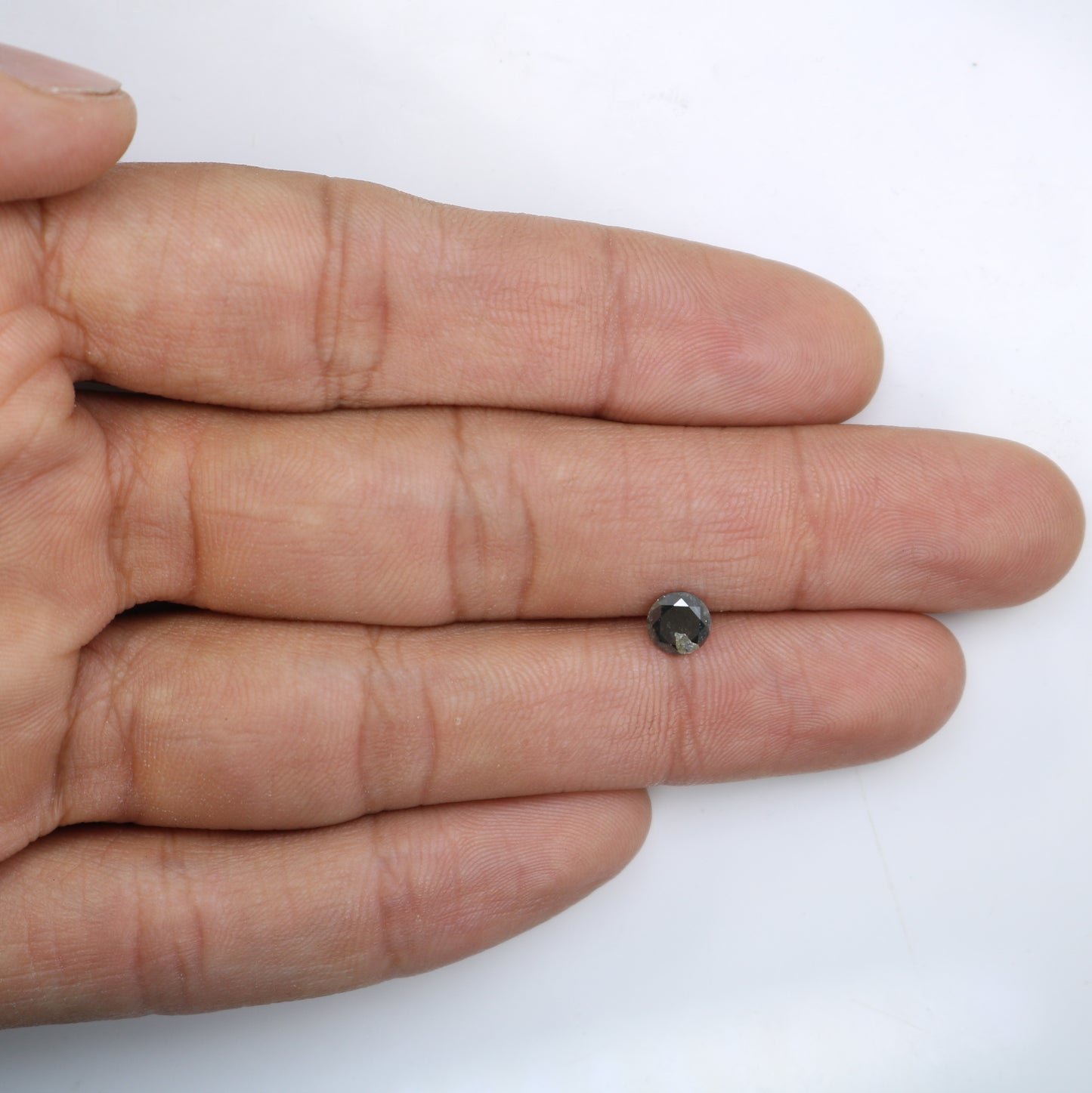 0.76 CT Salt and Pepper Round Brilliant Cut Diamond For Engagement Ring - JayKrishna Diamond