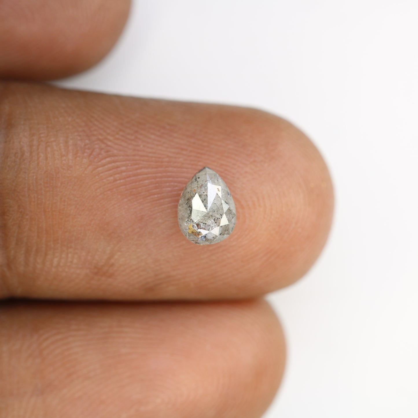 0.89 CT Pear Cut Salt And Pepper Diamond For Engagement Ring - JayKrishna Diamond