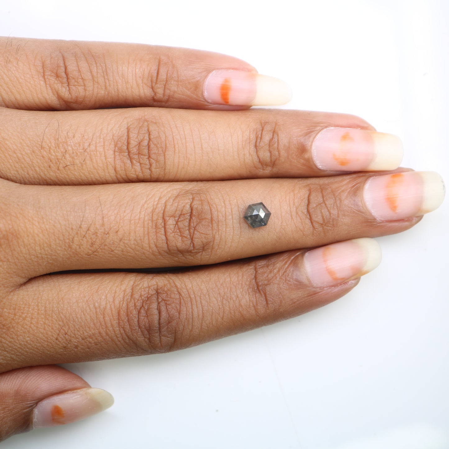 0.87 CT Hexagon Shape Salt And Pepper Diamond For Engagement Ring - JayKrishna Diamond